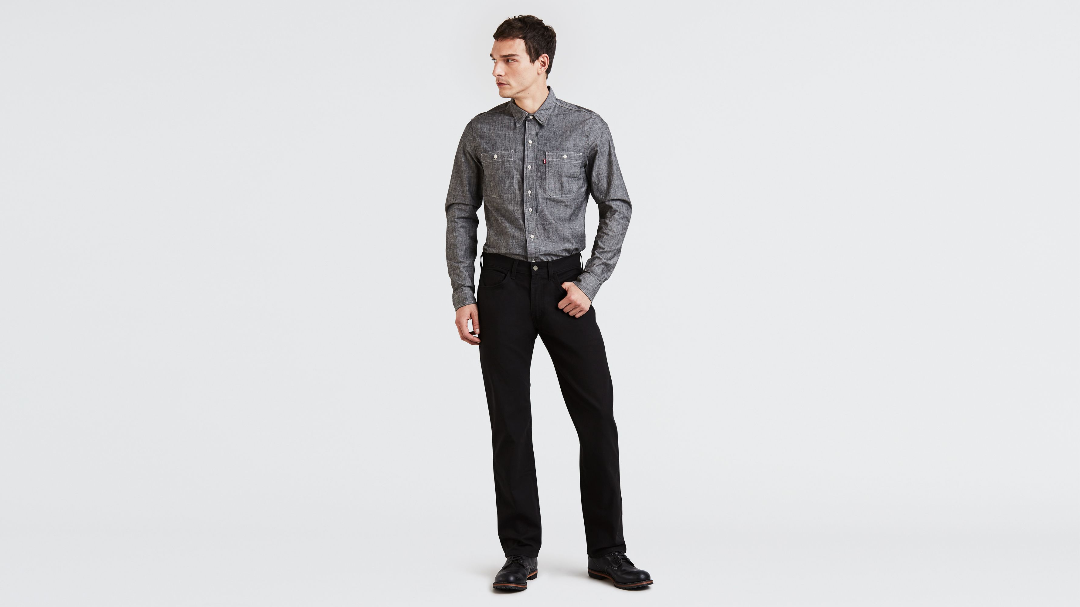 Levi's® 505™ Regular Fit Workwear Jeans | Black Canvas |Levi's® United