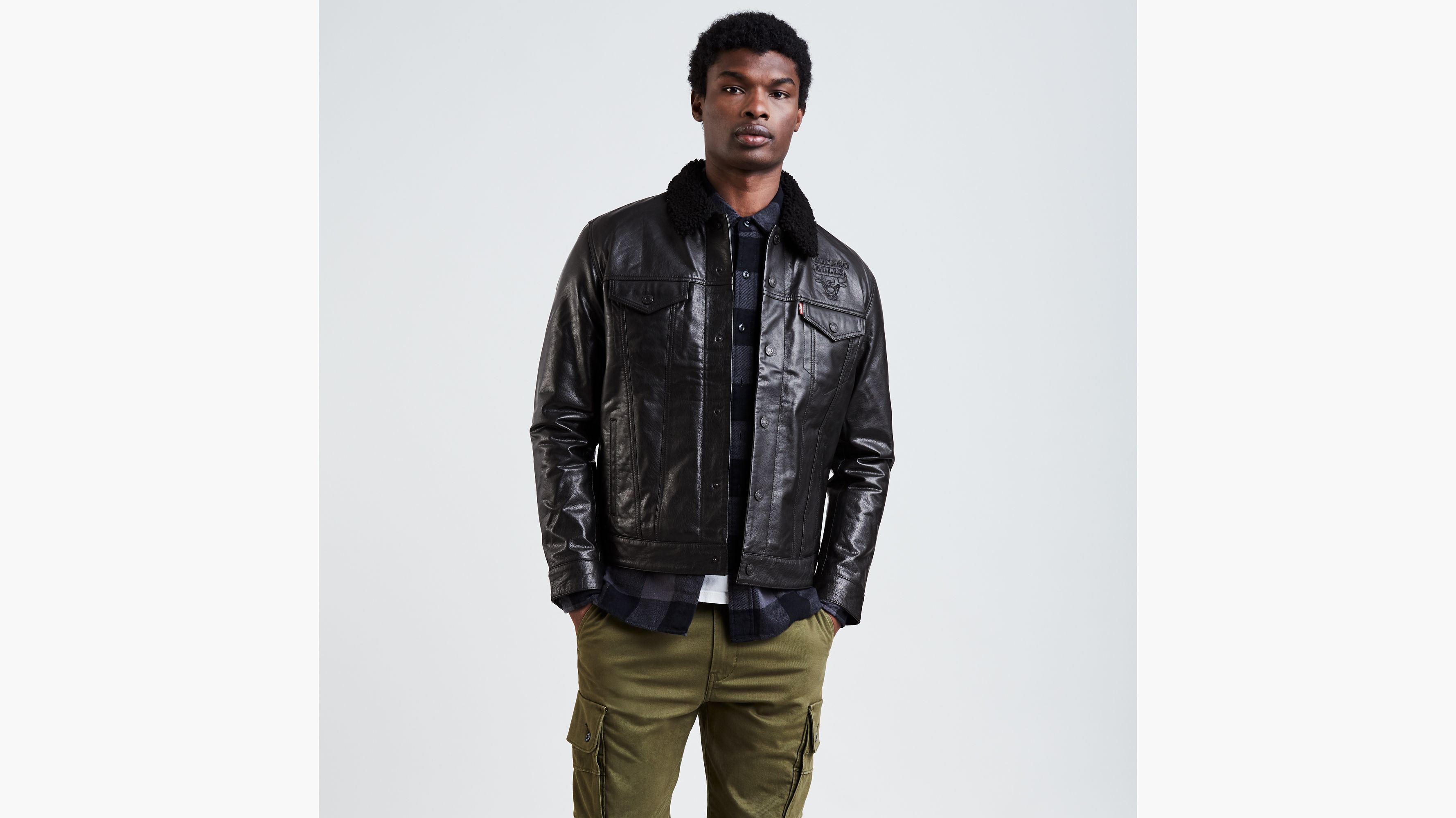 levi's buffalo leather trucker jacket