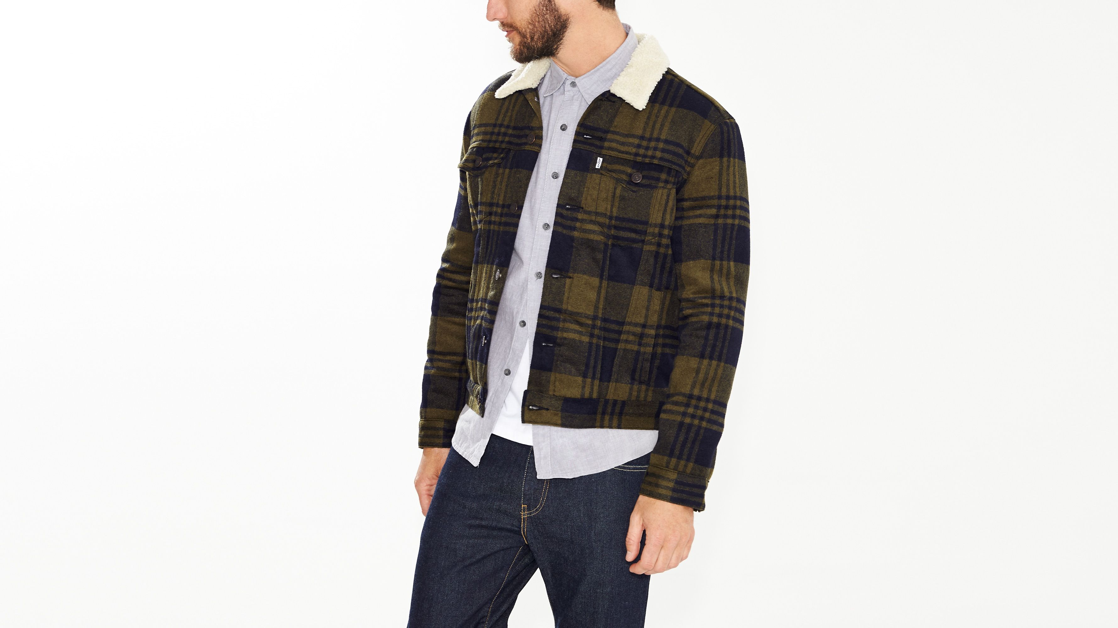 levi's red plaid sherpa jacket