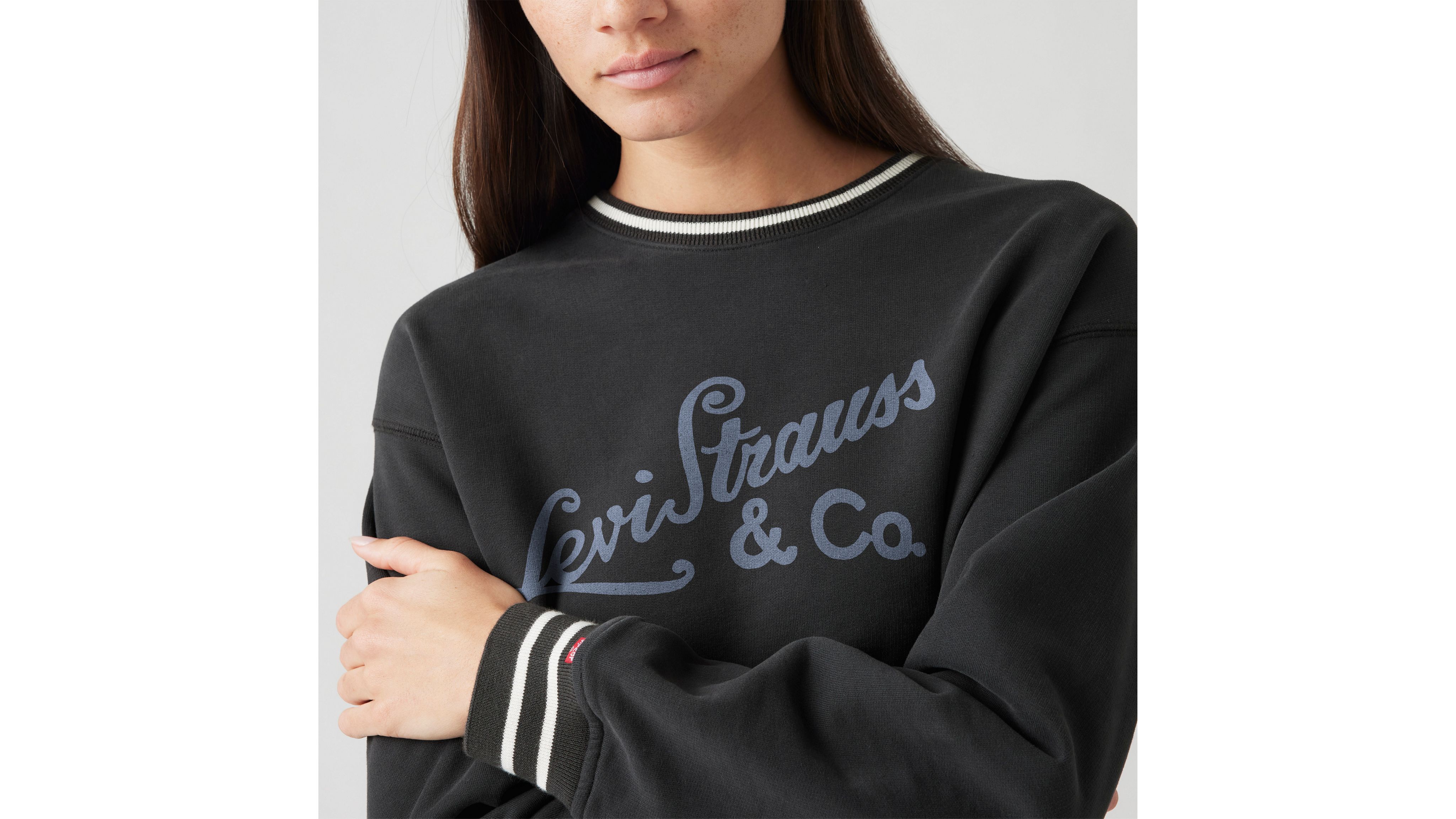 売れ筋商品|||リーバイス パーカー・スウェットシャツ レディース アウター GRAPHIC SIGNATURE CREW - Sweatshirt - eagle pirate black リーバイス(Levis) レディースパーカー・トレーナー | 通販