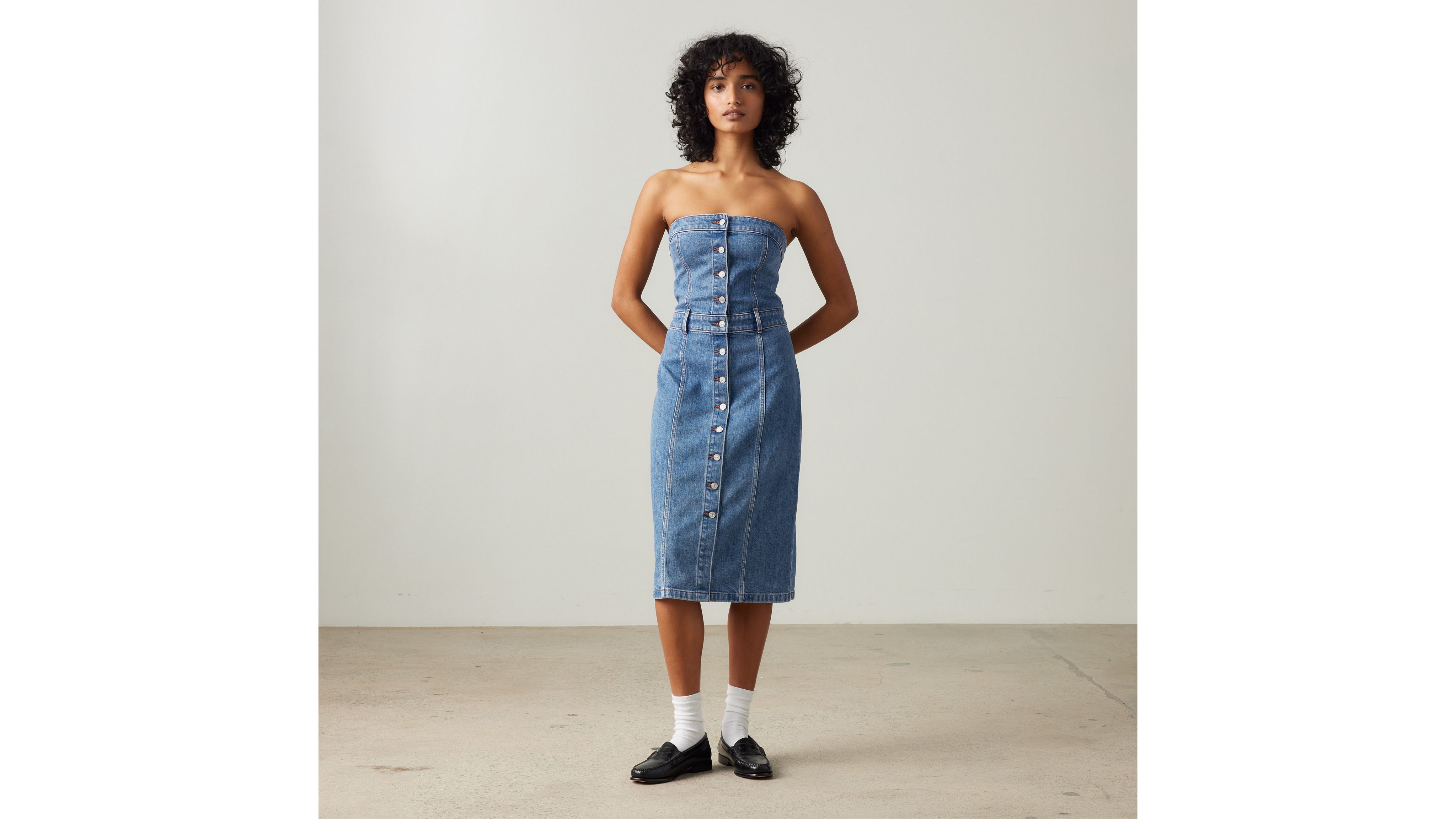 Denim Bustier Dress