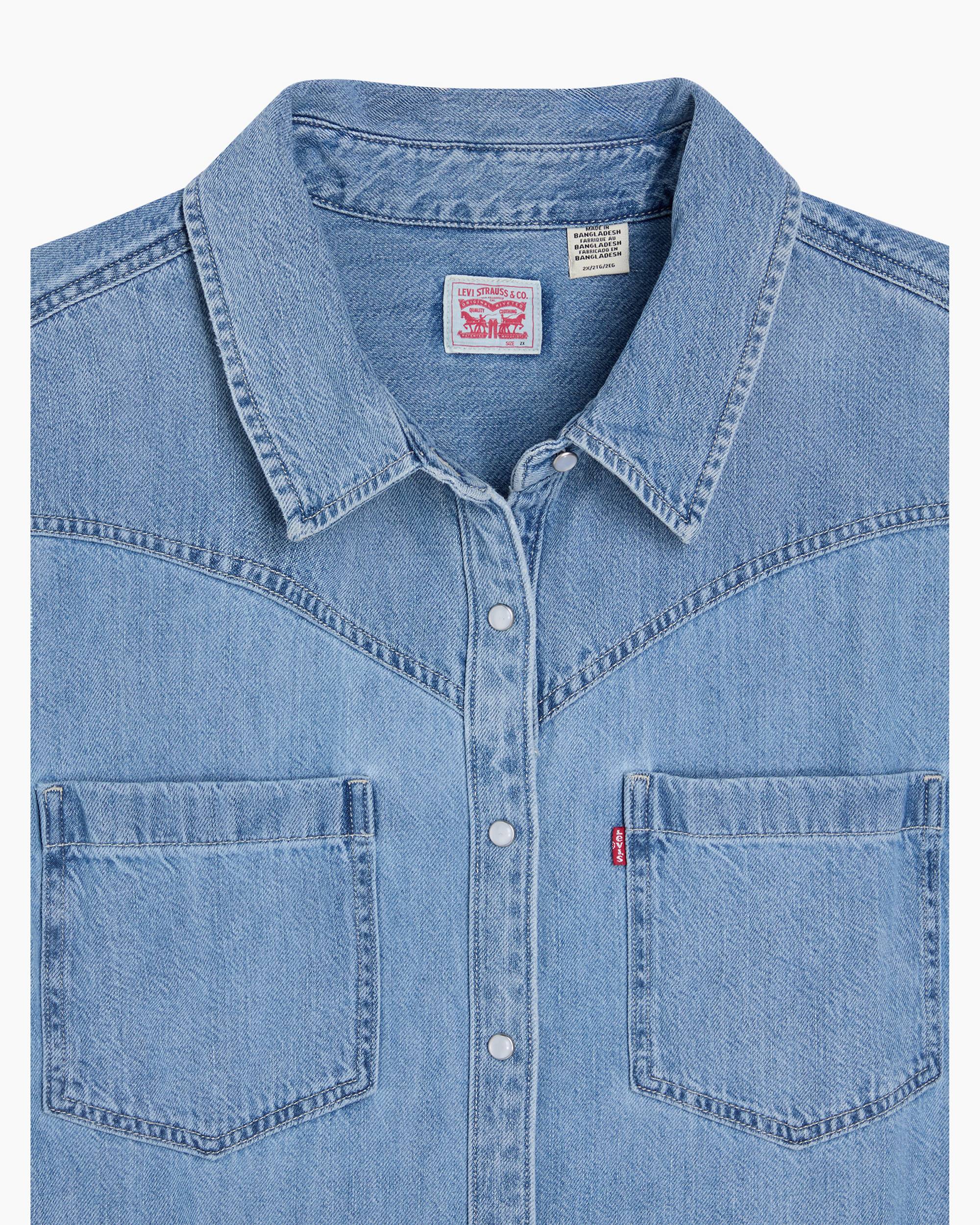 Louisa Short Sleeve Denim Dress (plus Size) - Medium Wash Louisa Short Sleeve Denim Dress (plus Size) - Medium Wash
