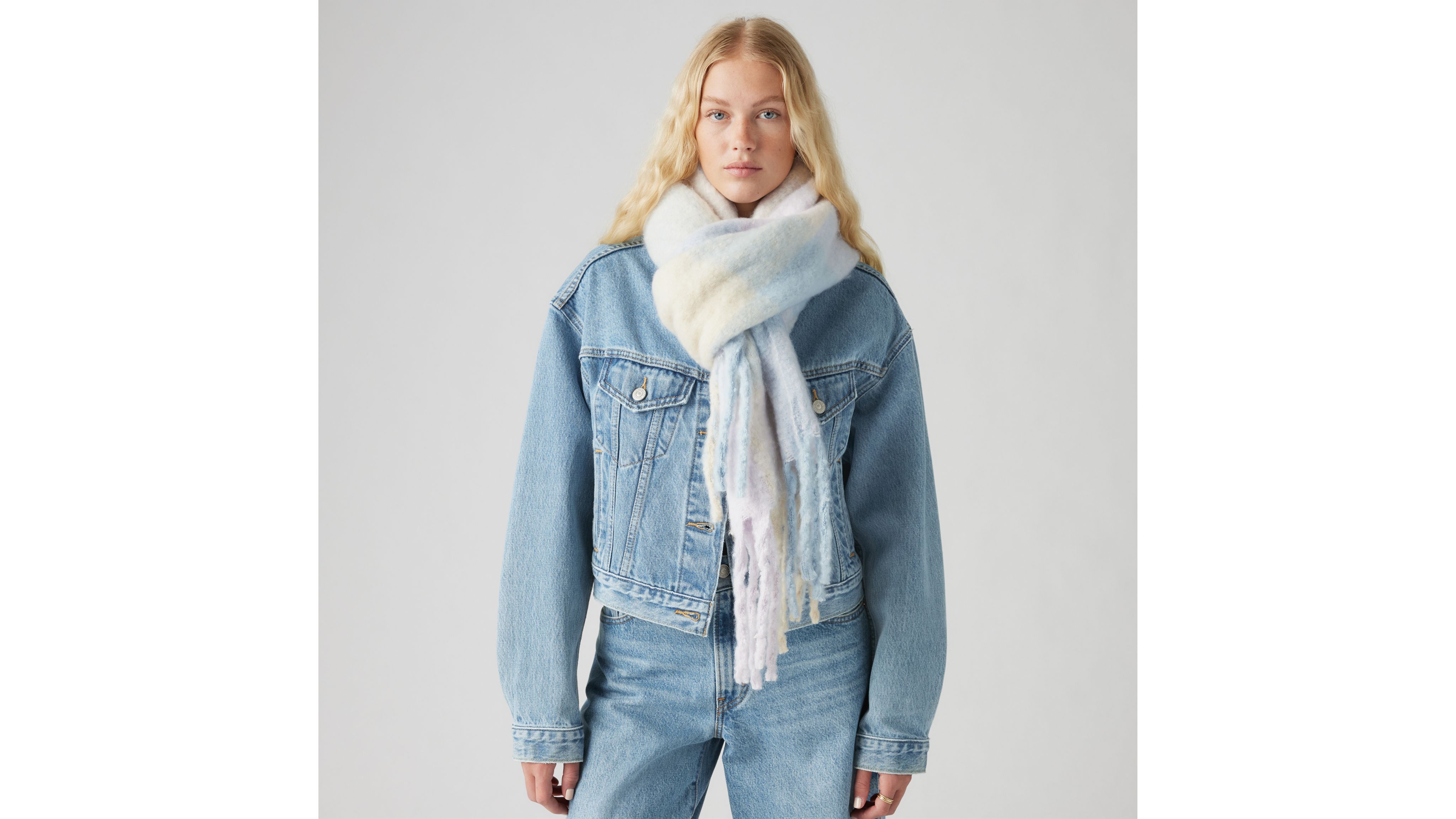 Levi's Pop Of Plaid Scarf In Dark Purple