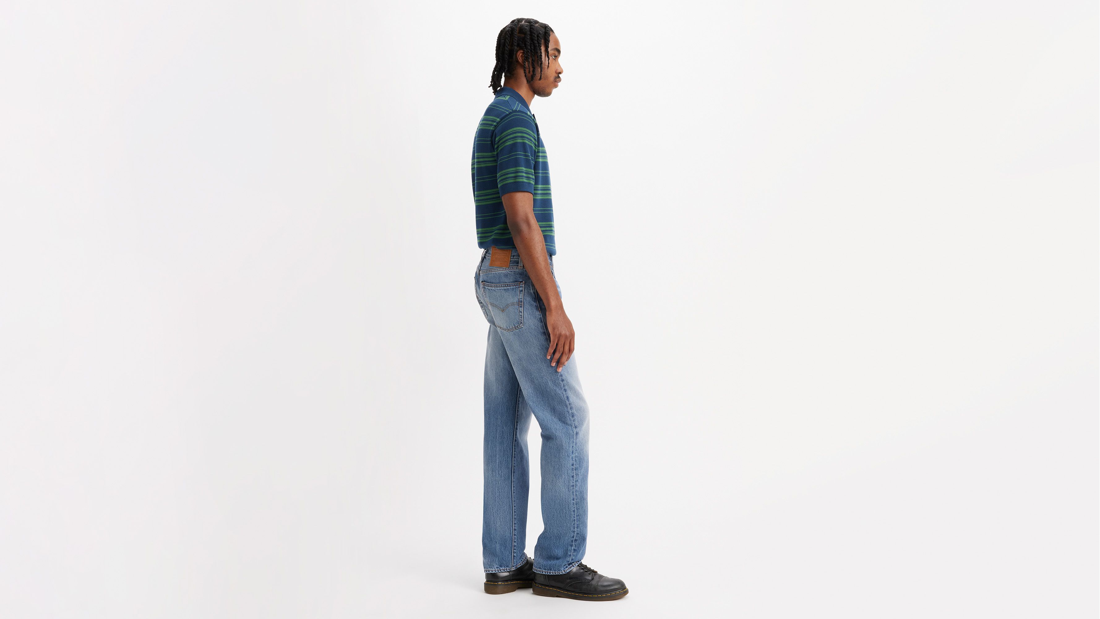 Shop Levi's 555 Relaxed Straight Men's Jeans 38x32 In Indigo Champion