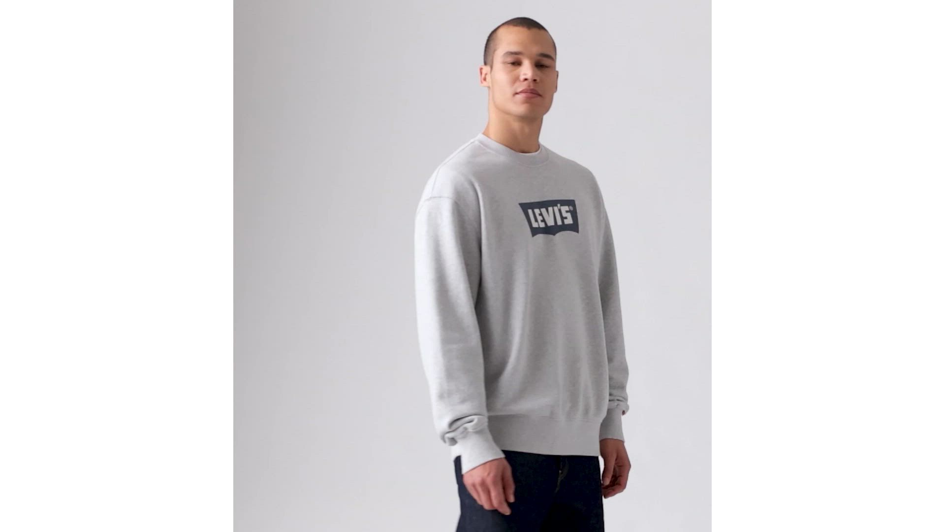 c　S.L.A.C.K. I'm Serious&SWES SWES Graphic Crewneck Sweatshirt - Grey | Levi's® US