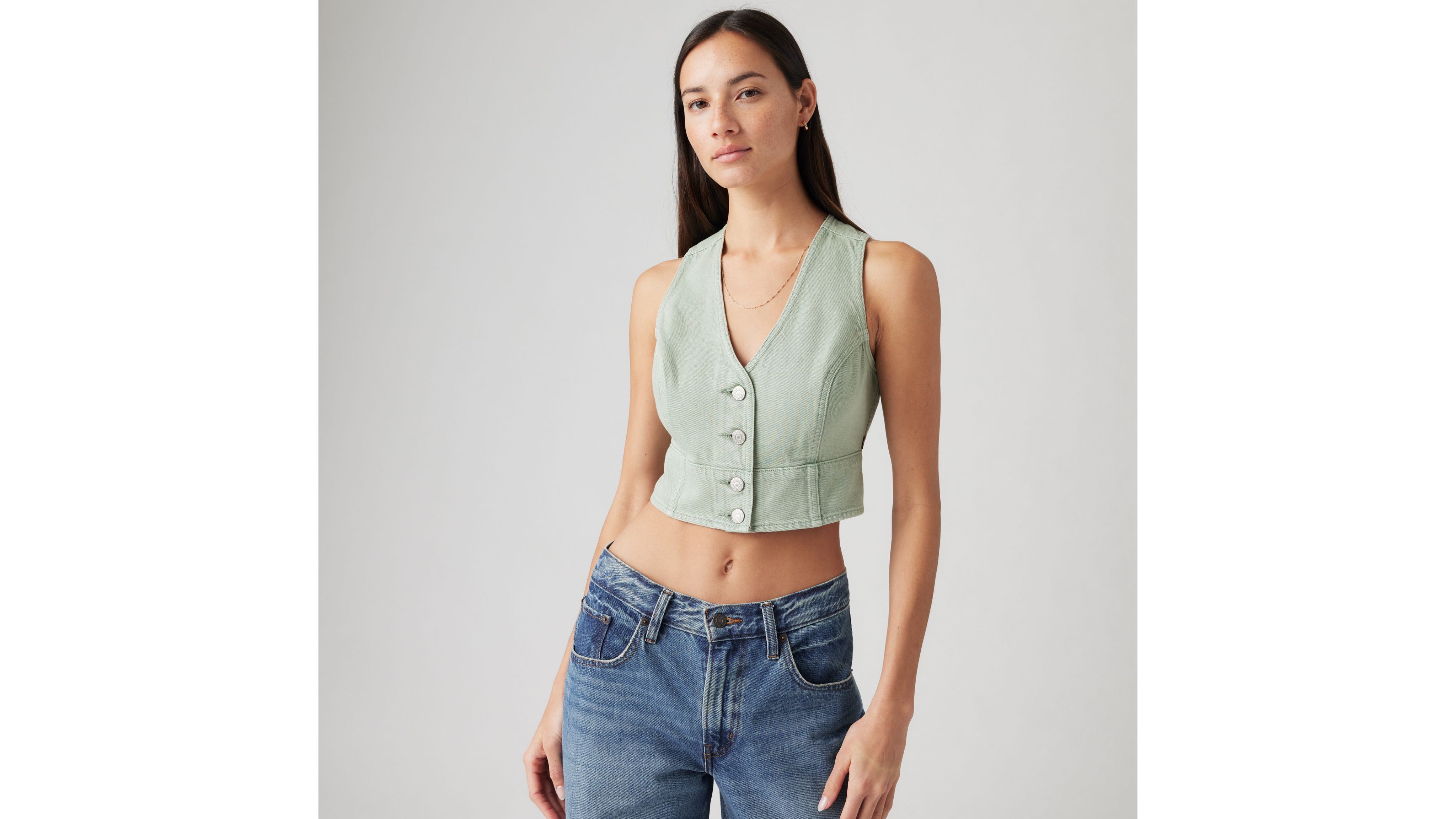 Levi's Mona Denim Corset Top - Women's L