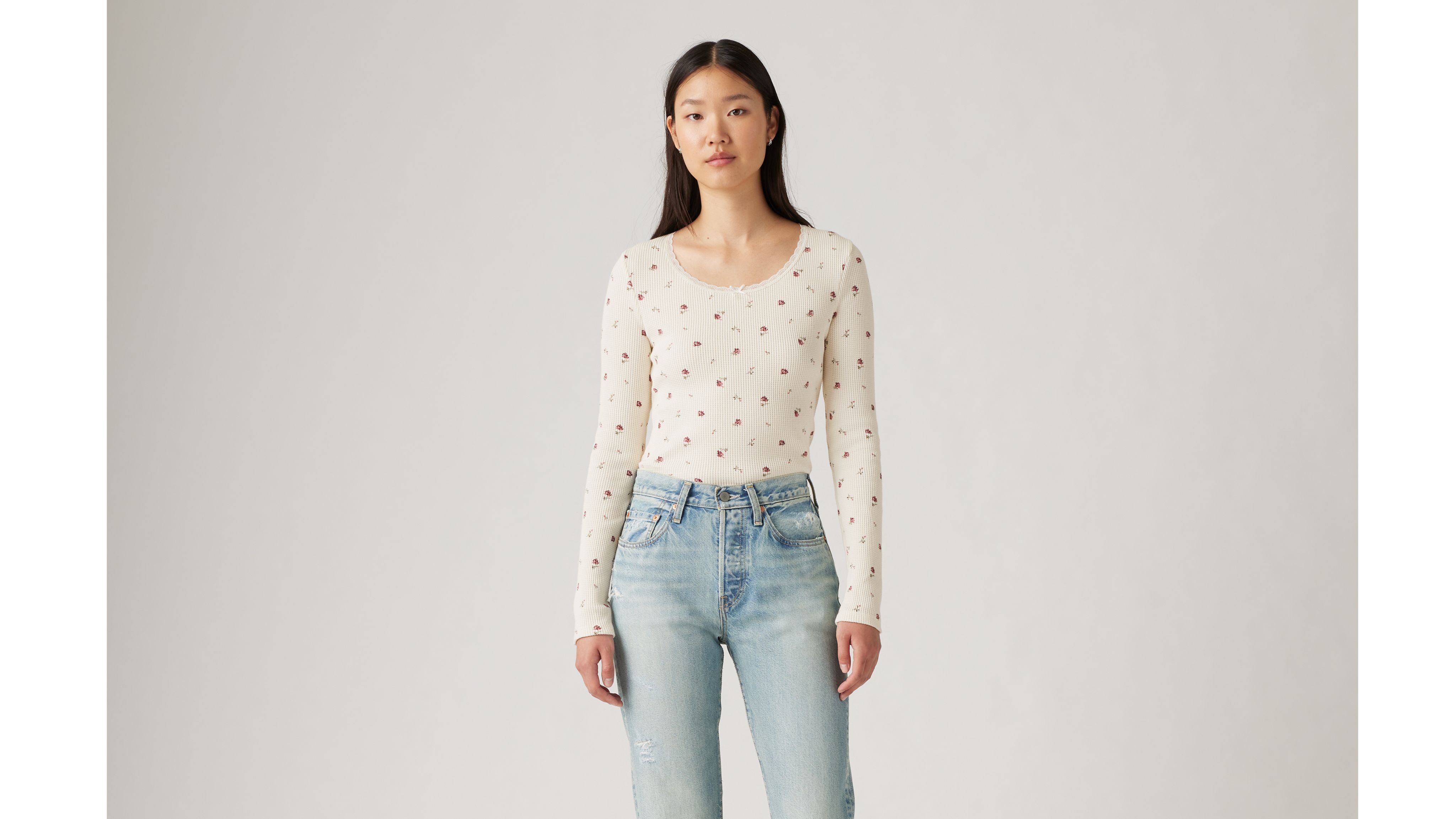 LEVI'S DRY GOODS WAFFLE LONG SLEEVE T-SHIRT 