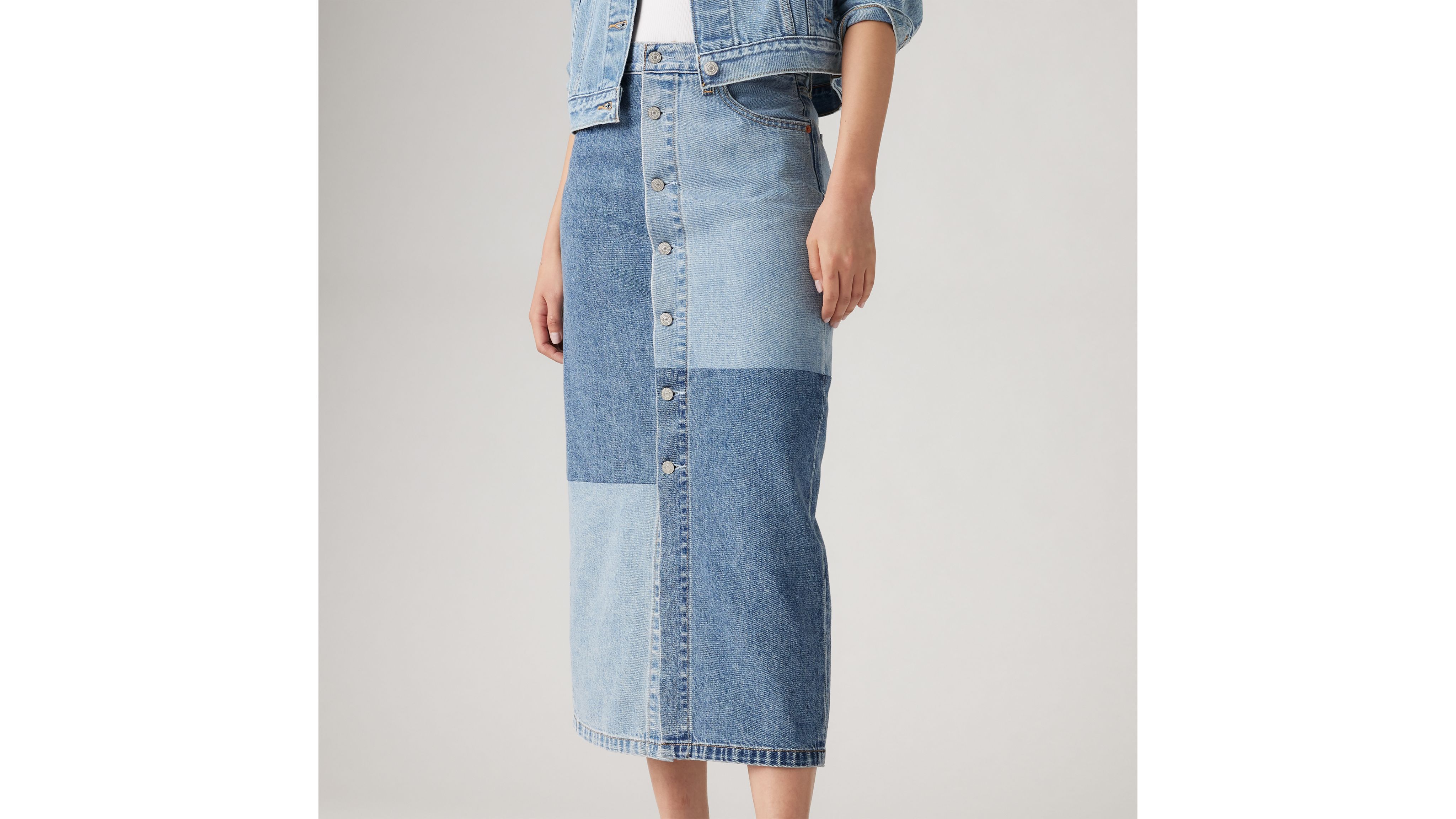 LEVI'S BUTTON MIDI SKIRT 