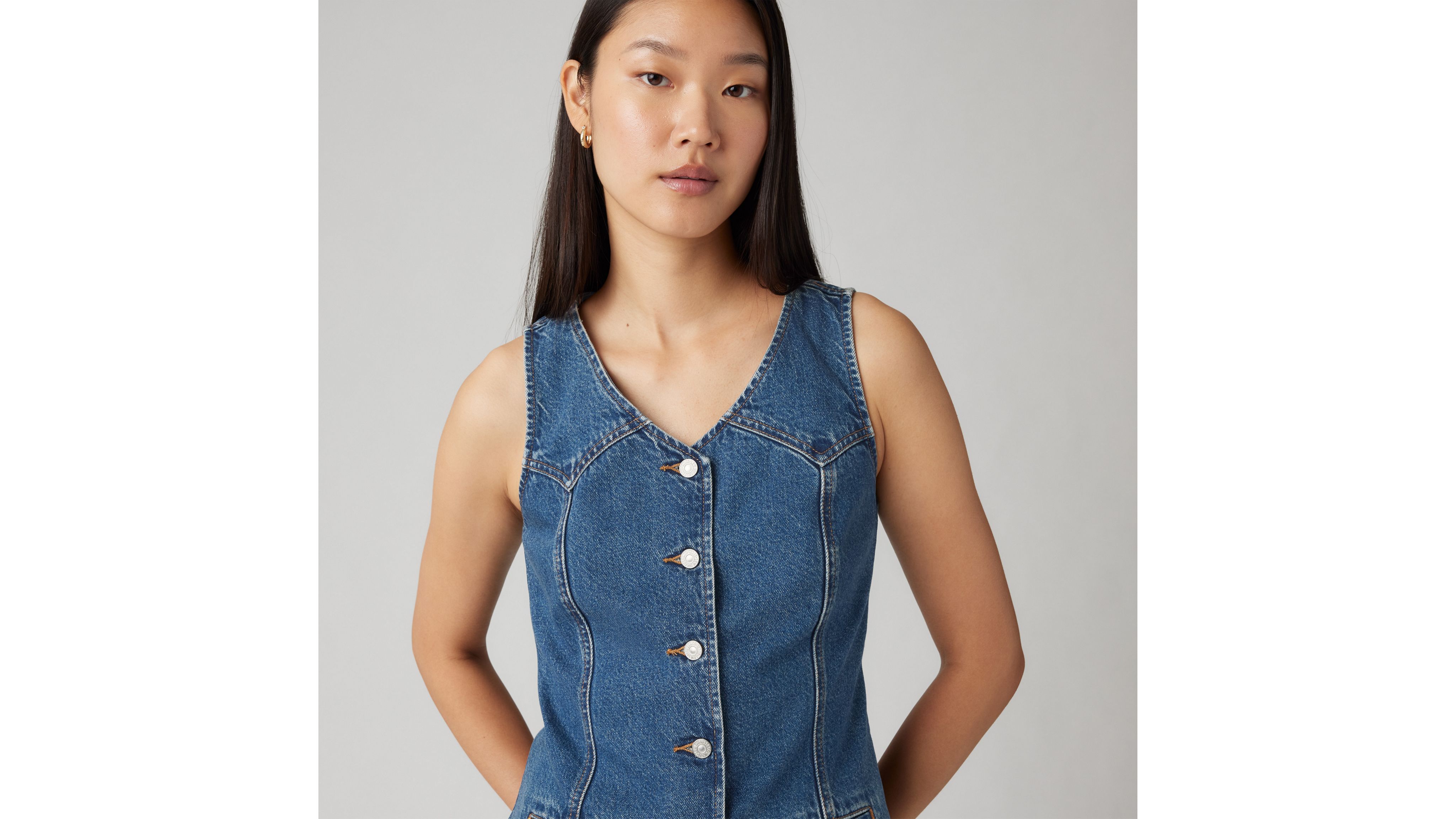 Longline Denim Vest