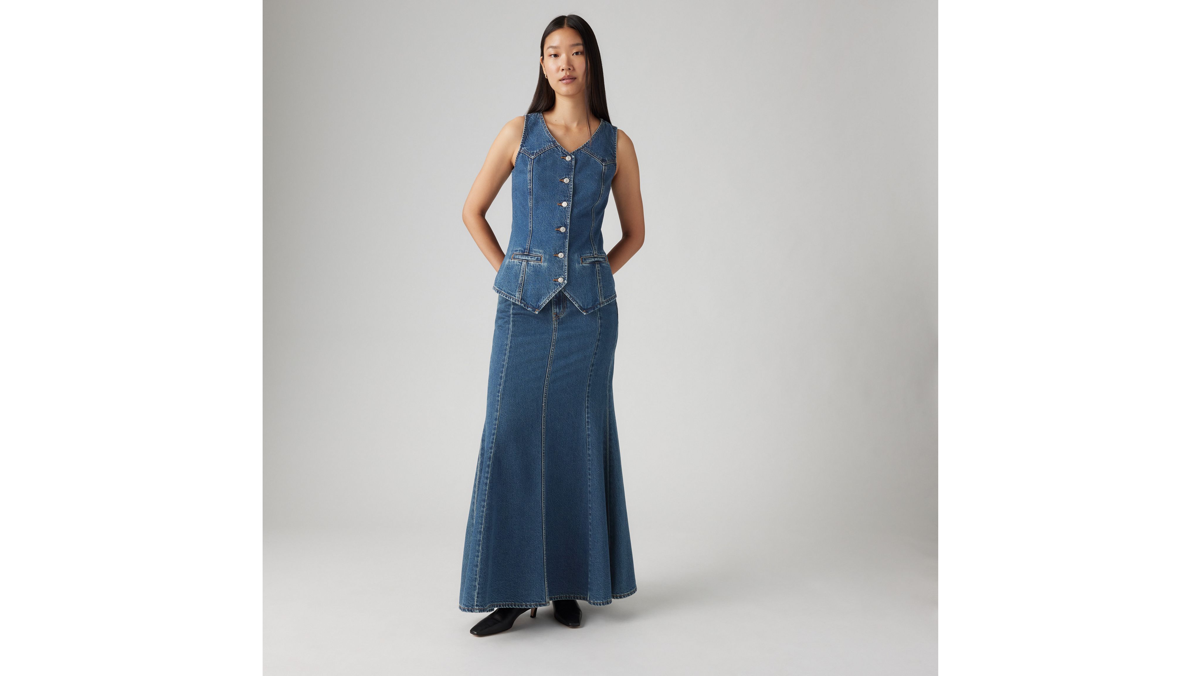 Longline Denim Vest