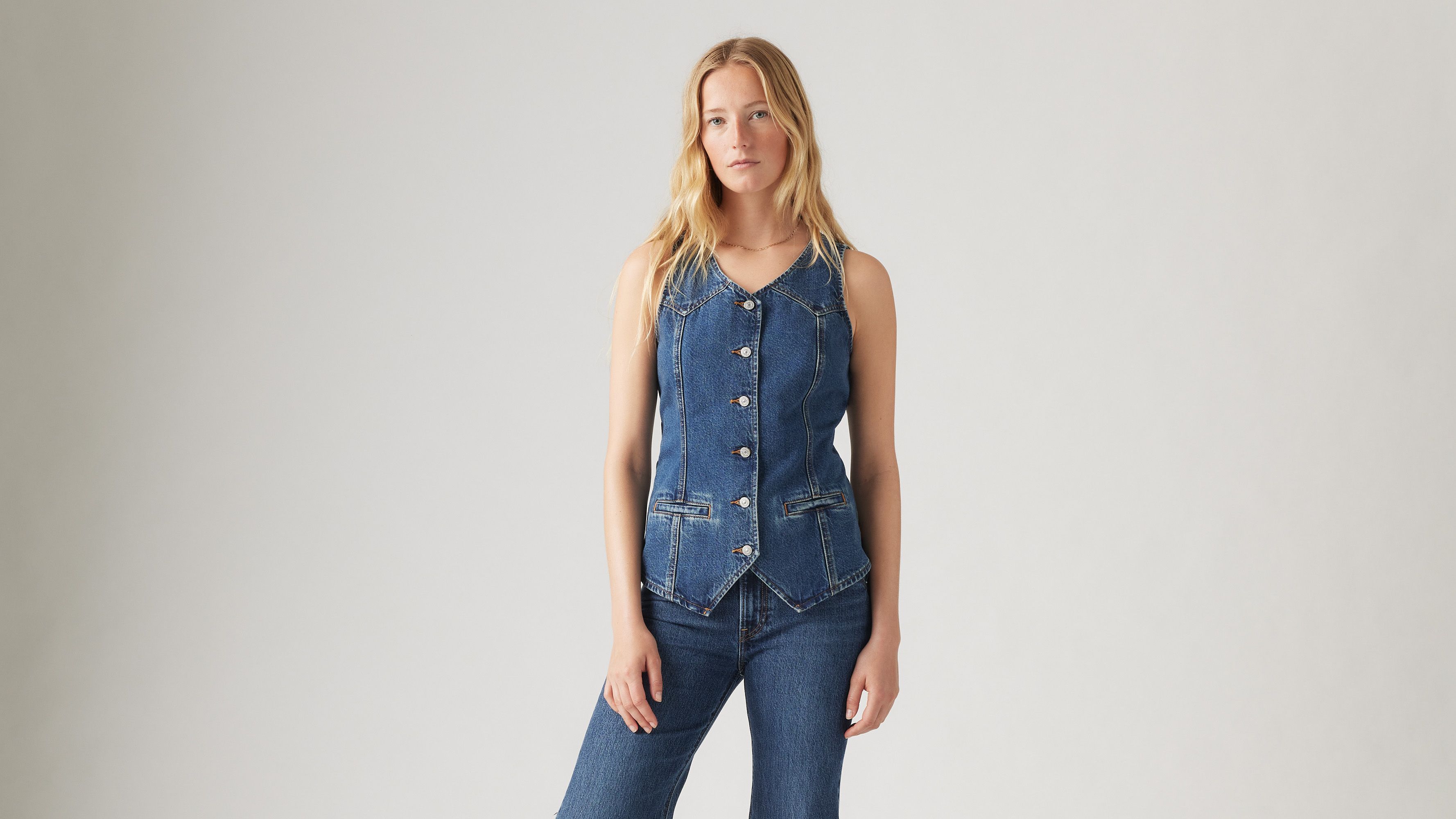 トップス archive W&LT DENIM VEST 34 トップス archive W< DENIM VEST 34 Archive W< Denim Vest Size 34