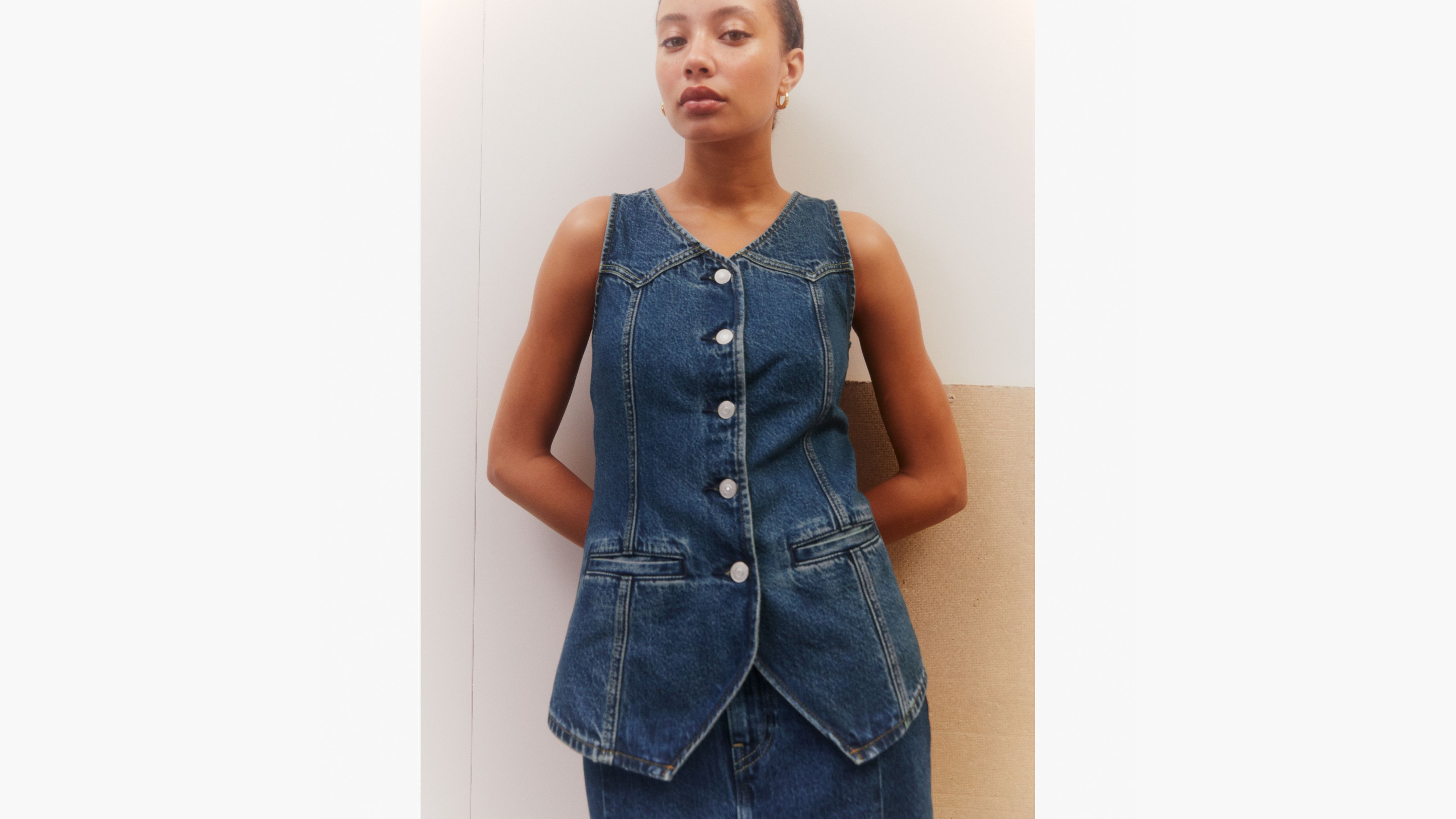 Longline Denim Vest