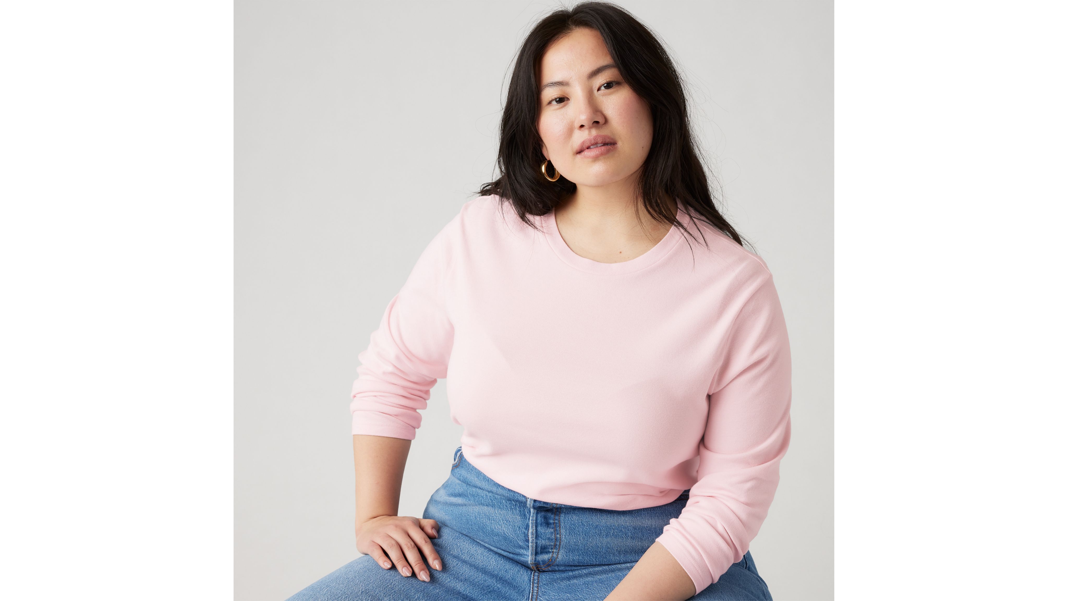 Essential Langarm-T-Shirt (Plus-Größe) 1