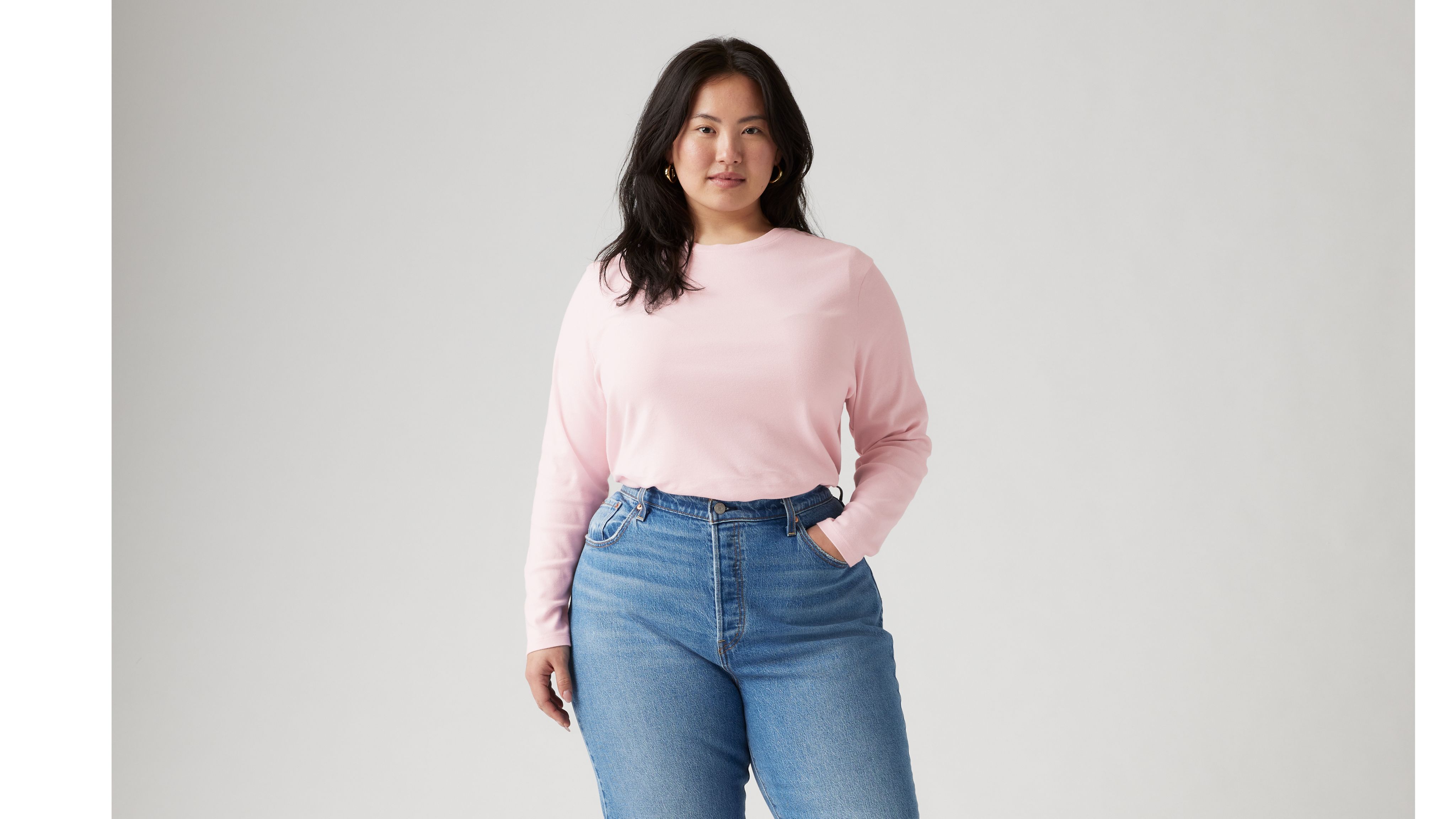 Essential Langarm-T-Shirt (Plus-Größe) 2