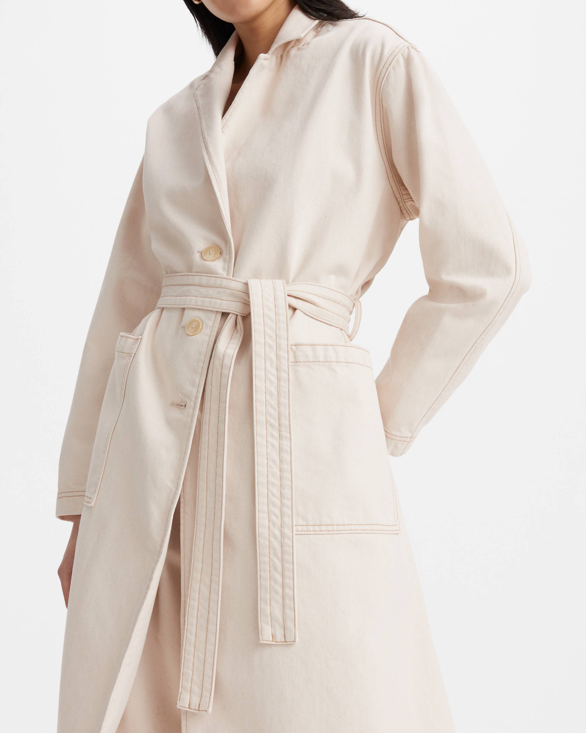 Japanese Denim Surplus Trench Coat - White | Levi's® US Japanese Denim Surplus Trench Coat - White | Levi's® US