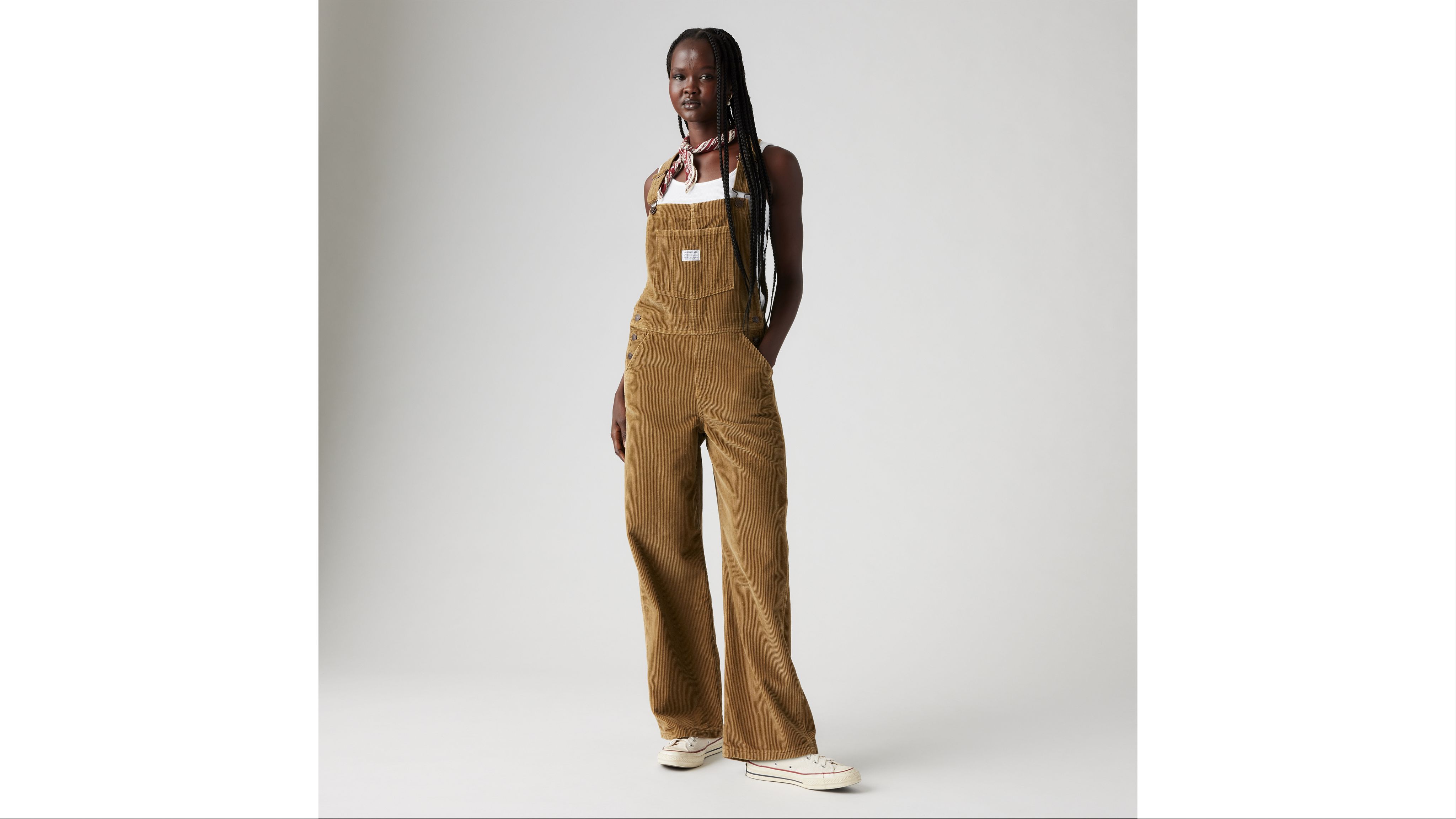 Baggy Corduroy Women s Overalls Tan Levi s US