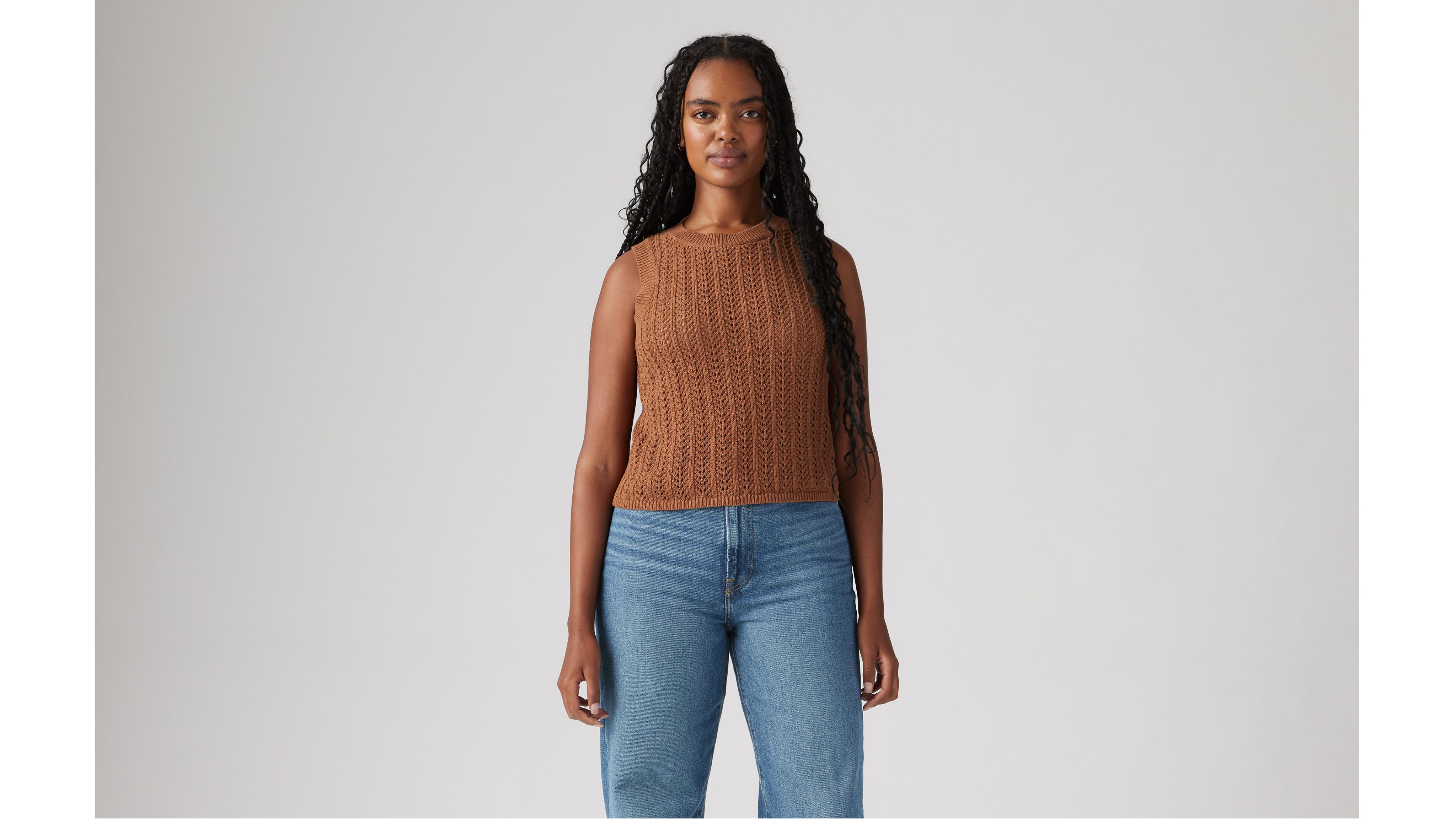 Levi's Sunrise Cotton Linen Crochet Tank Top