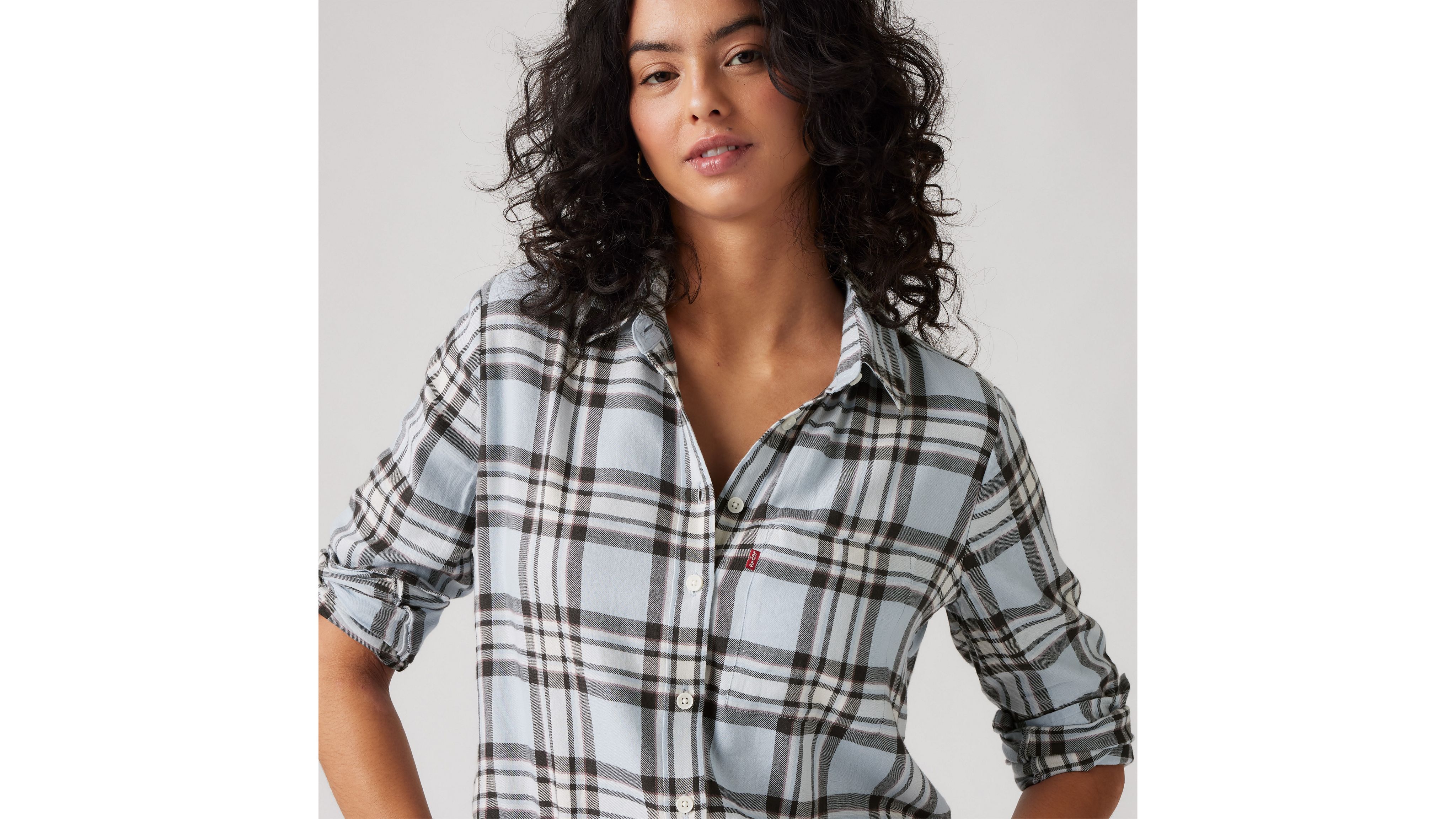Shop Levi's Harriet Flannel Shirt In Niagara Mist