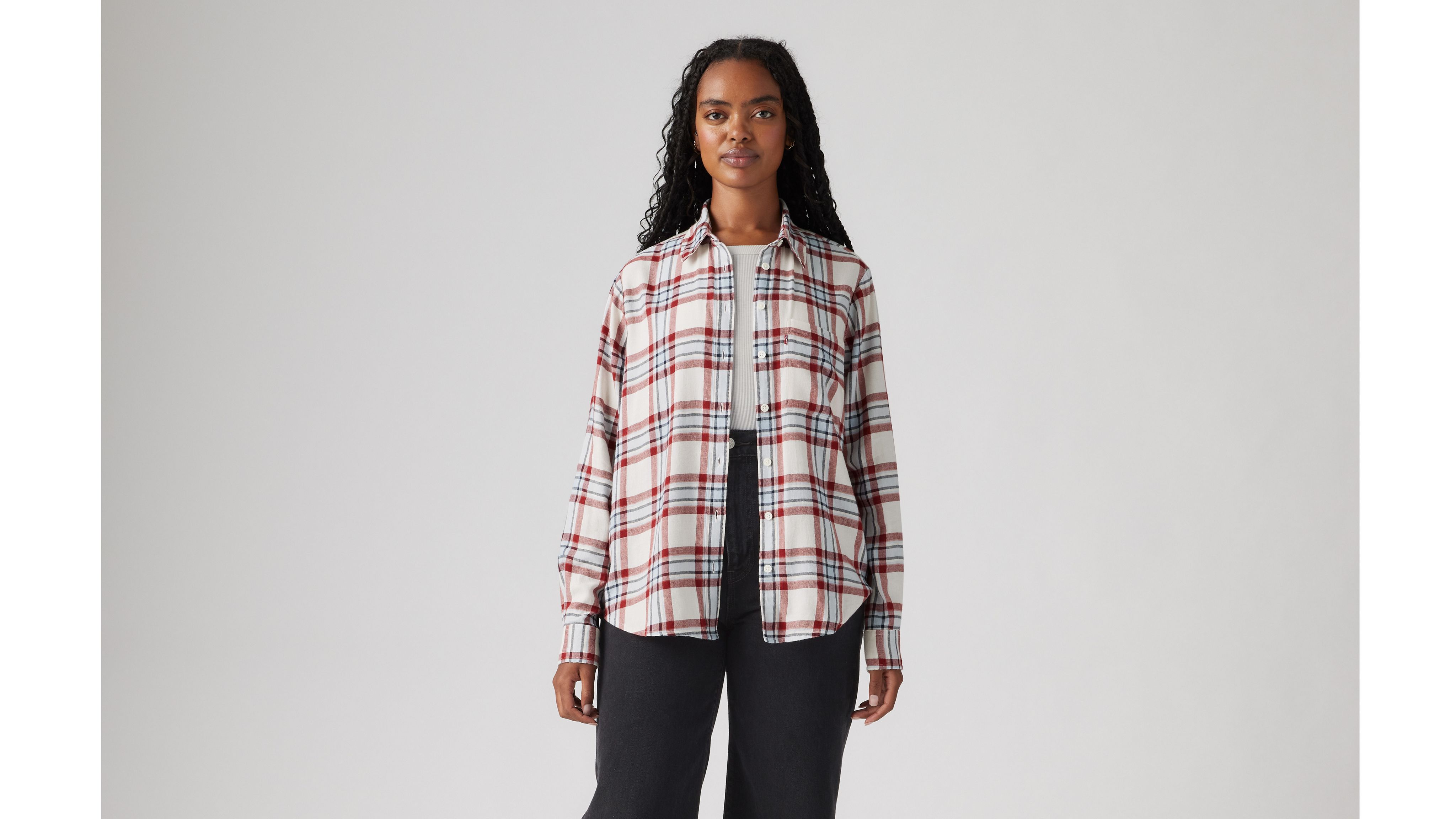 Levi's womens flannel shirts discount