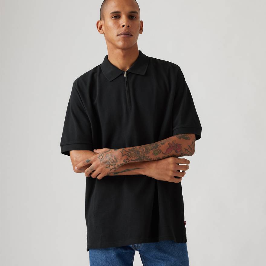 Zip Polo Shirt - Black | Levi's® US Zip Polo Shirt - Black | Levi's® US