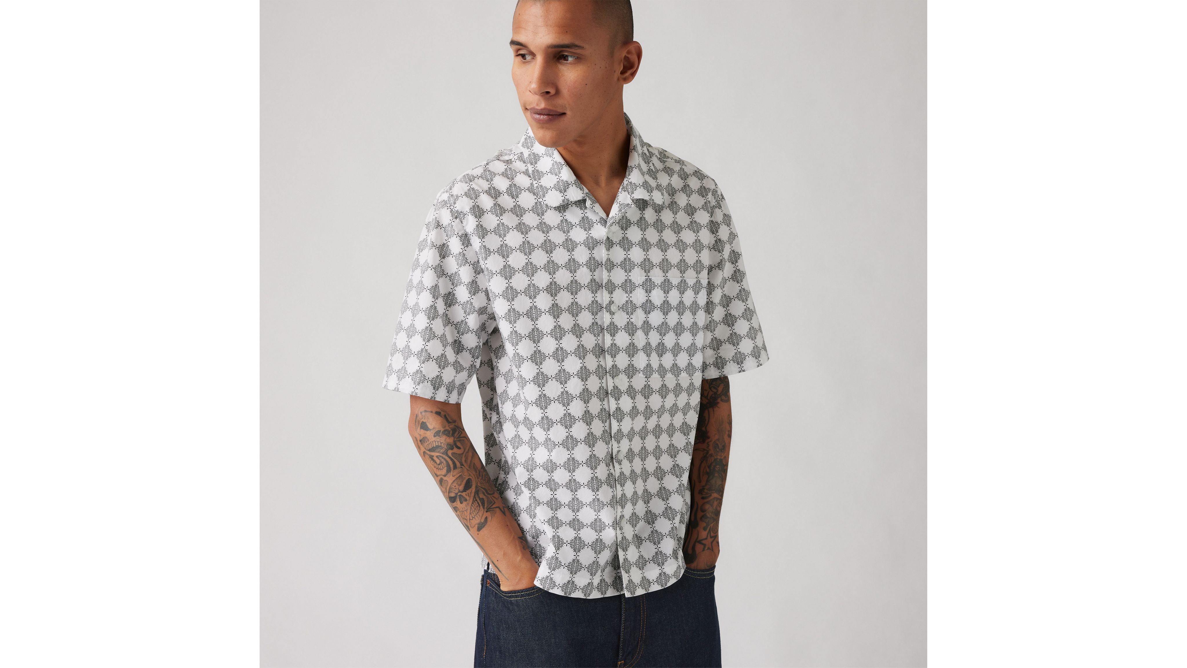 Levi's Short-sleeve Townes Boxy Shirt In Reflect Geo Phantom