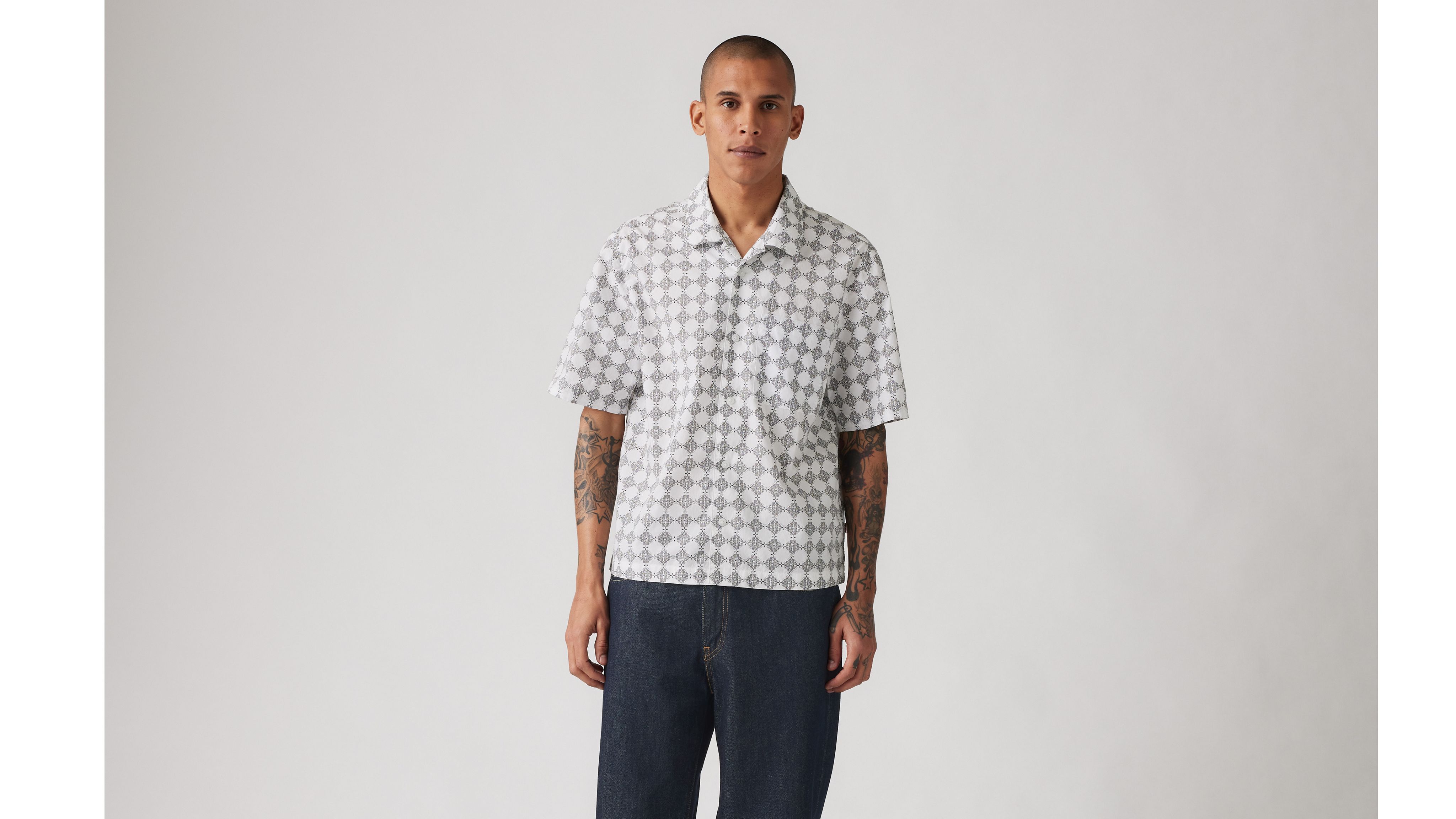 Levi's Short-sleeve Townes Boxy Shirt In Reflect Geo Phantom