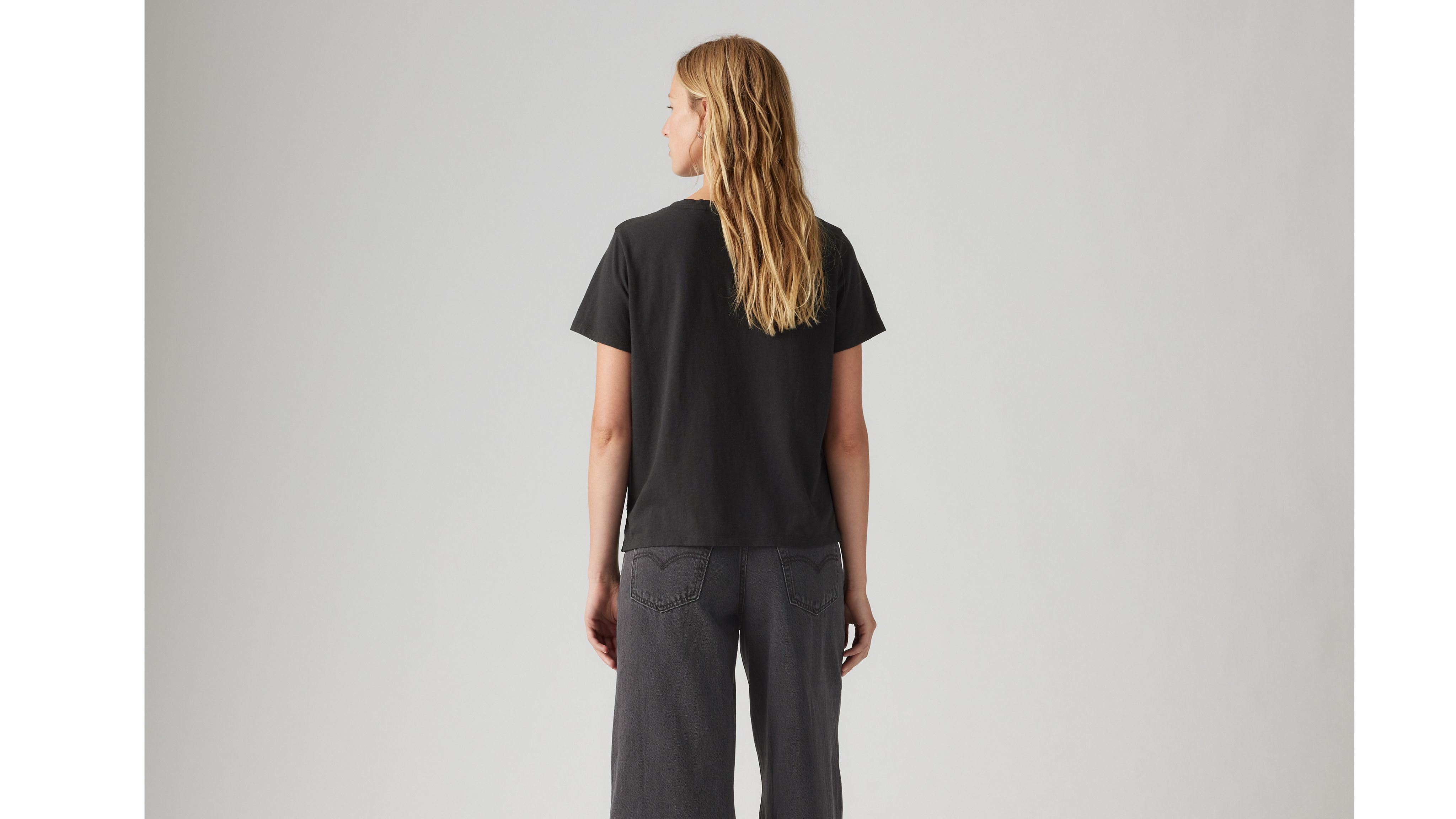 Levi's Bridget Cotton Linen Short Sleeve T-shirt In Anthracite Night