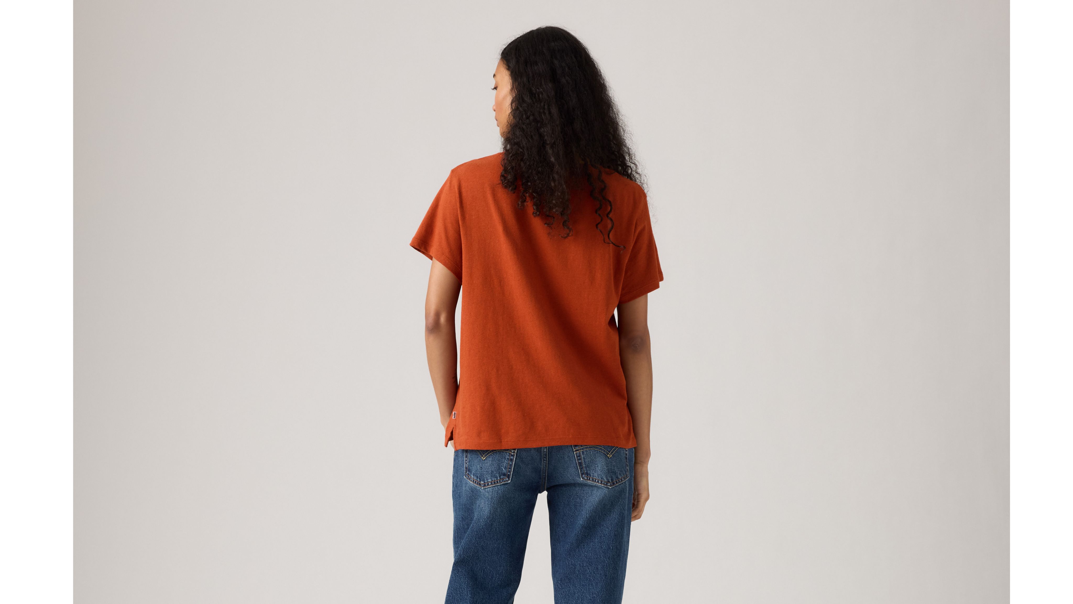 Levi's Bridget Cotton Linen Short Sleeve T-shirt In Picante