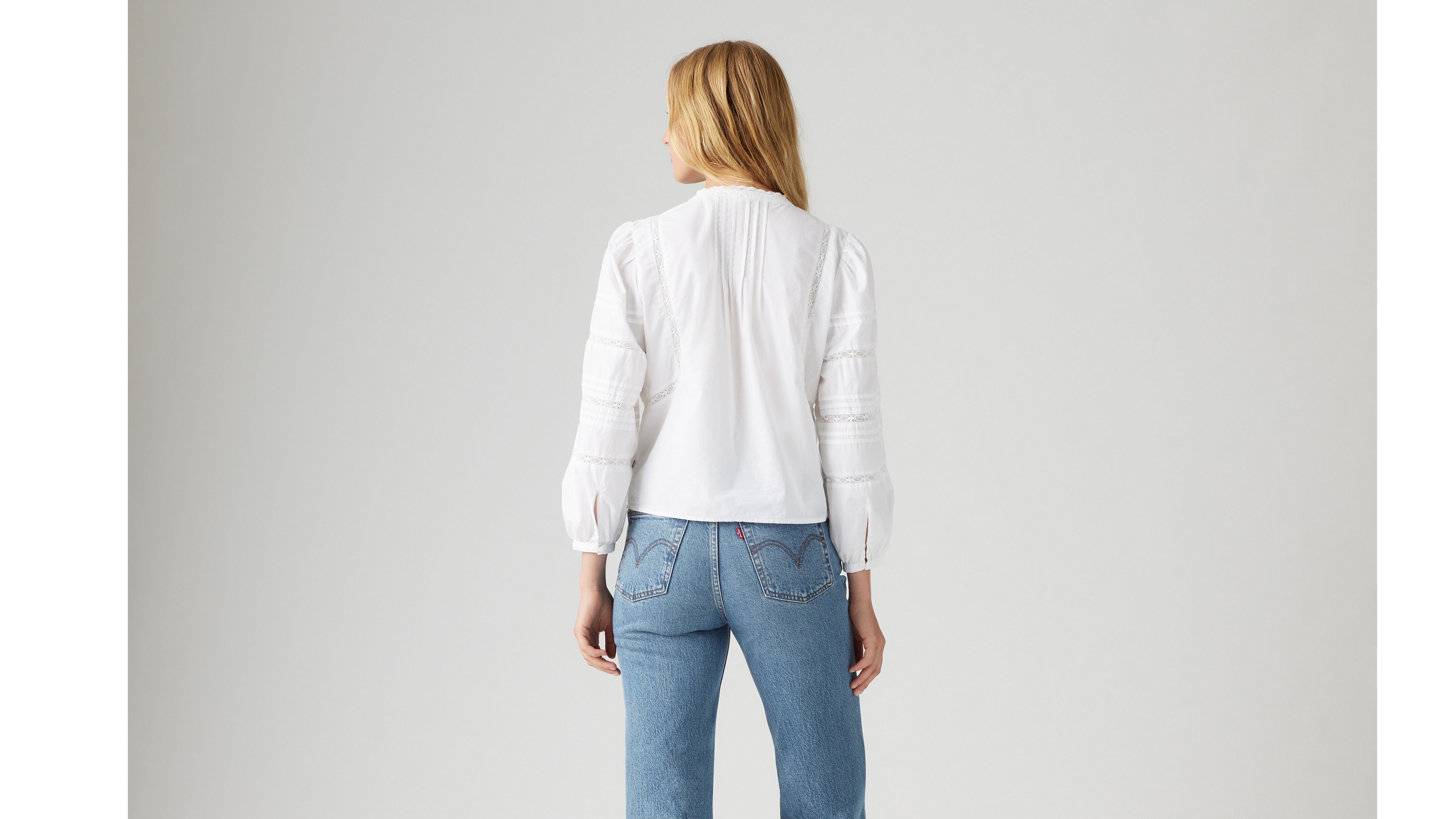 Levi's Mandy Long Sleeve Blouse In Bright White