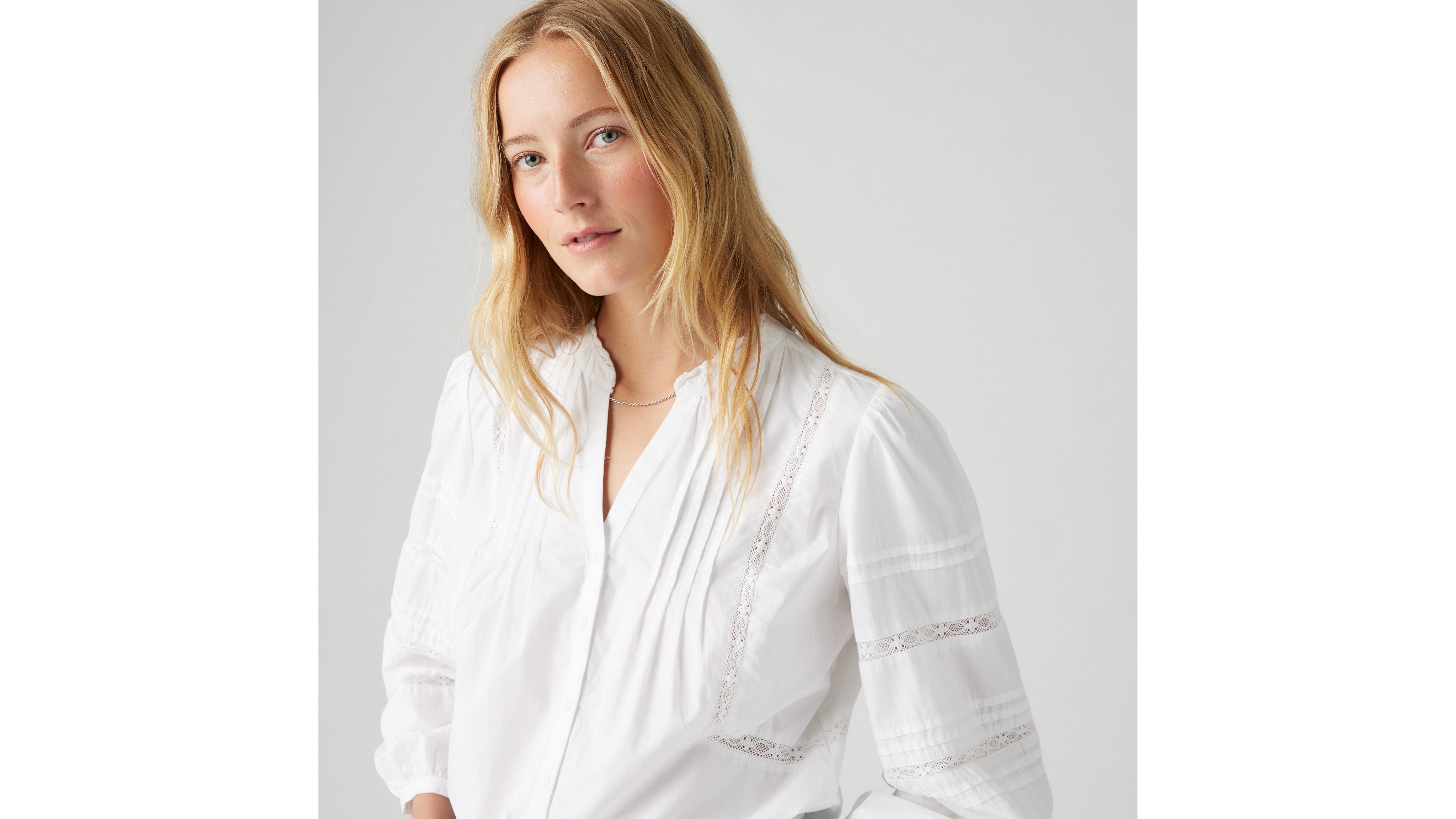 Levi's Mandy Long Sleeve Blouse In Bright White