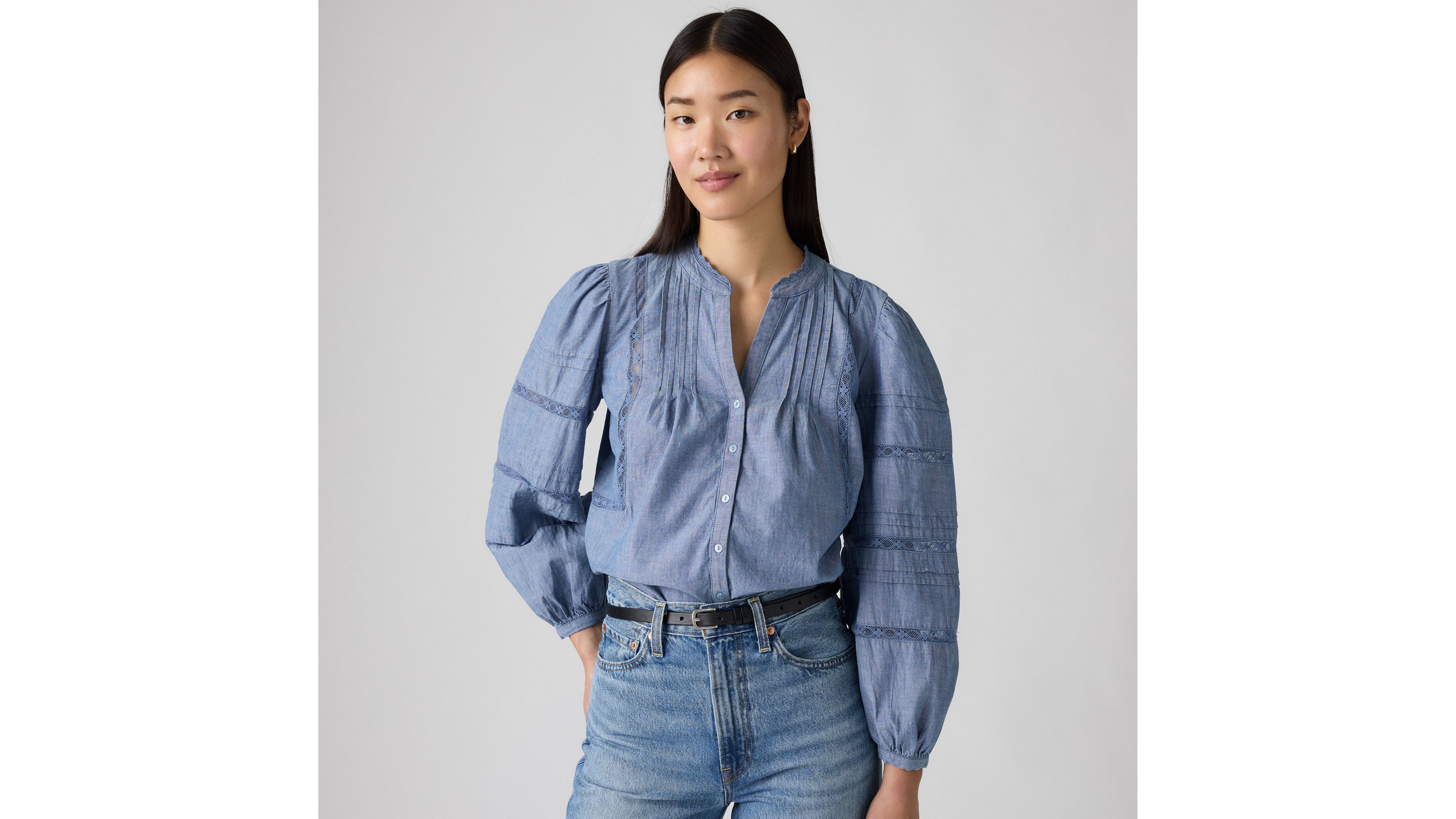 Levi's Mandy Long Sleeve Blouse In Favorite Subject