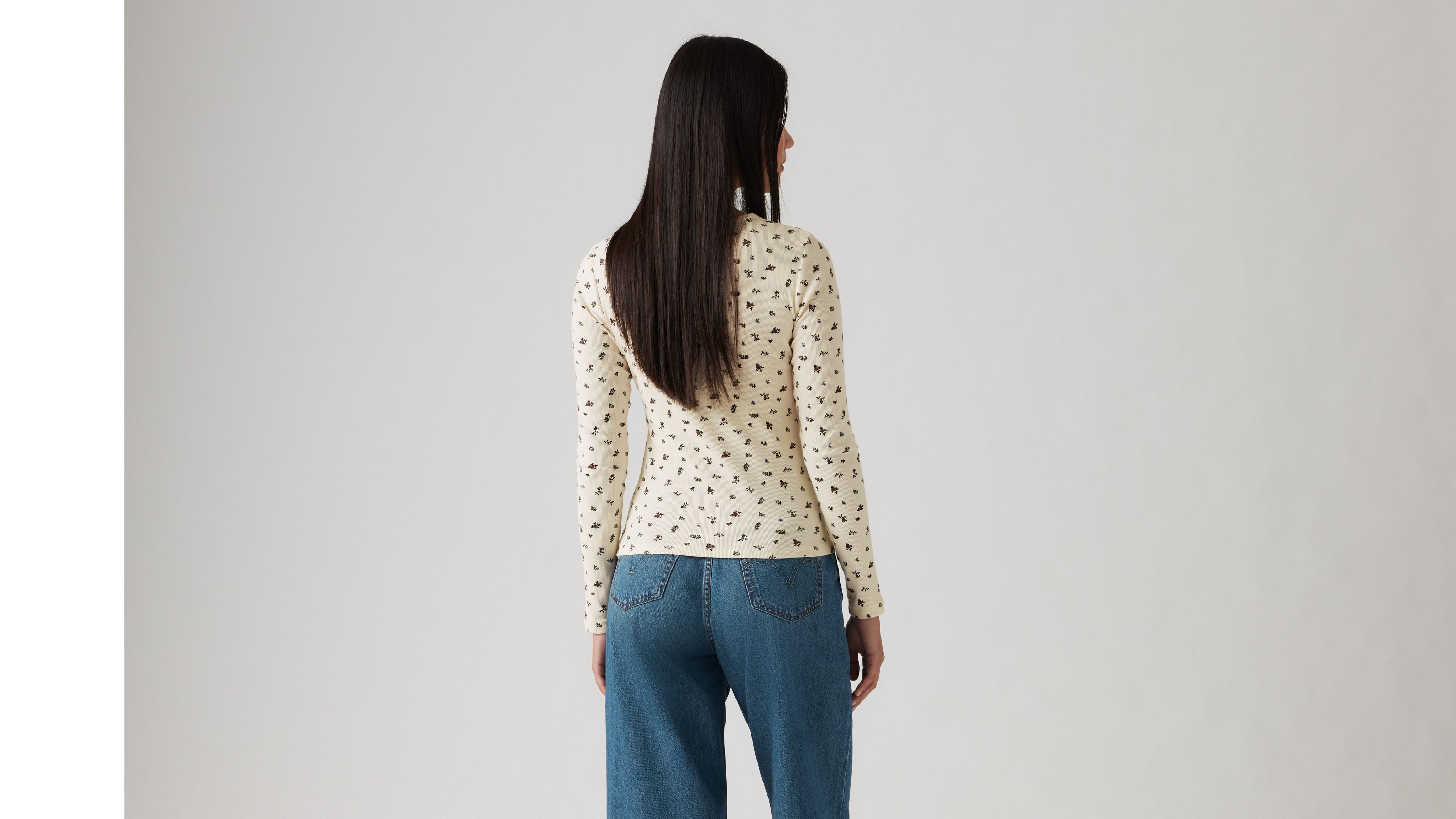 Levi's Plus Size Hayes Long-sleeve T-shirt In Sigrid Ditsy Floral Egret