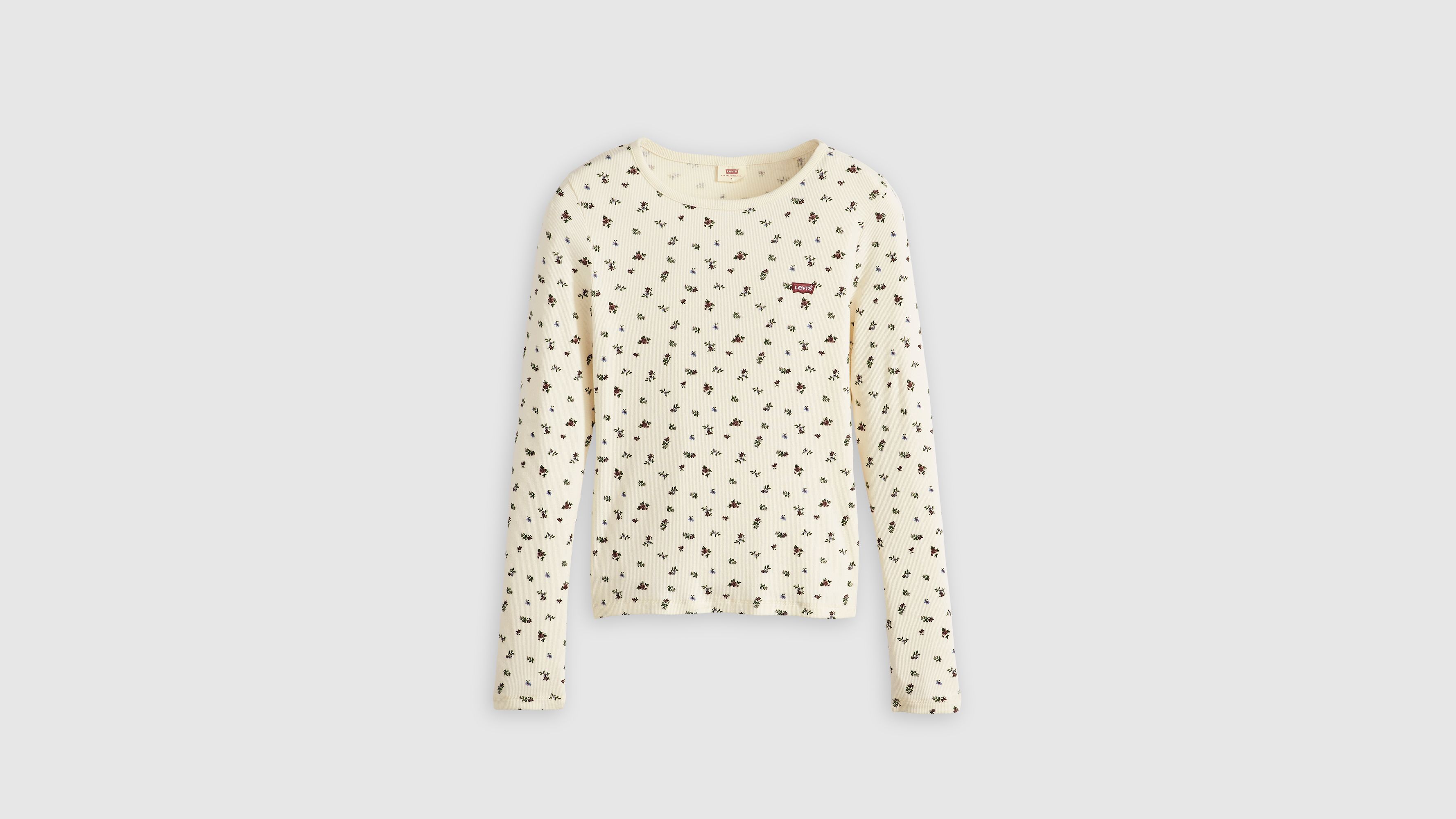 Levi's Plus Size Hayes Long-sleeve T-shirt In Sigrid Ditsy Floral Egret