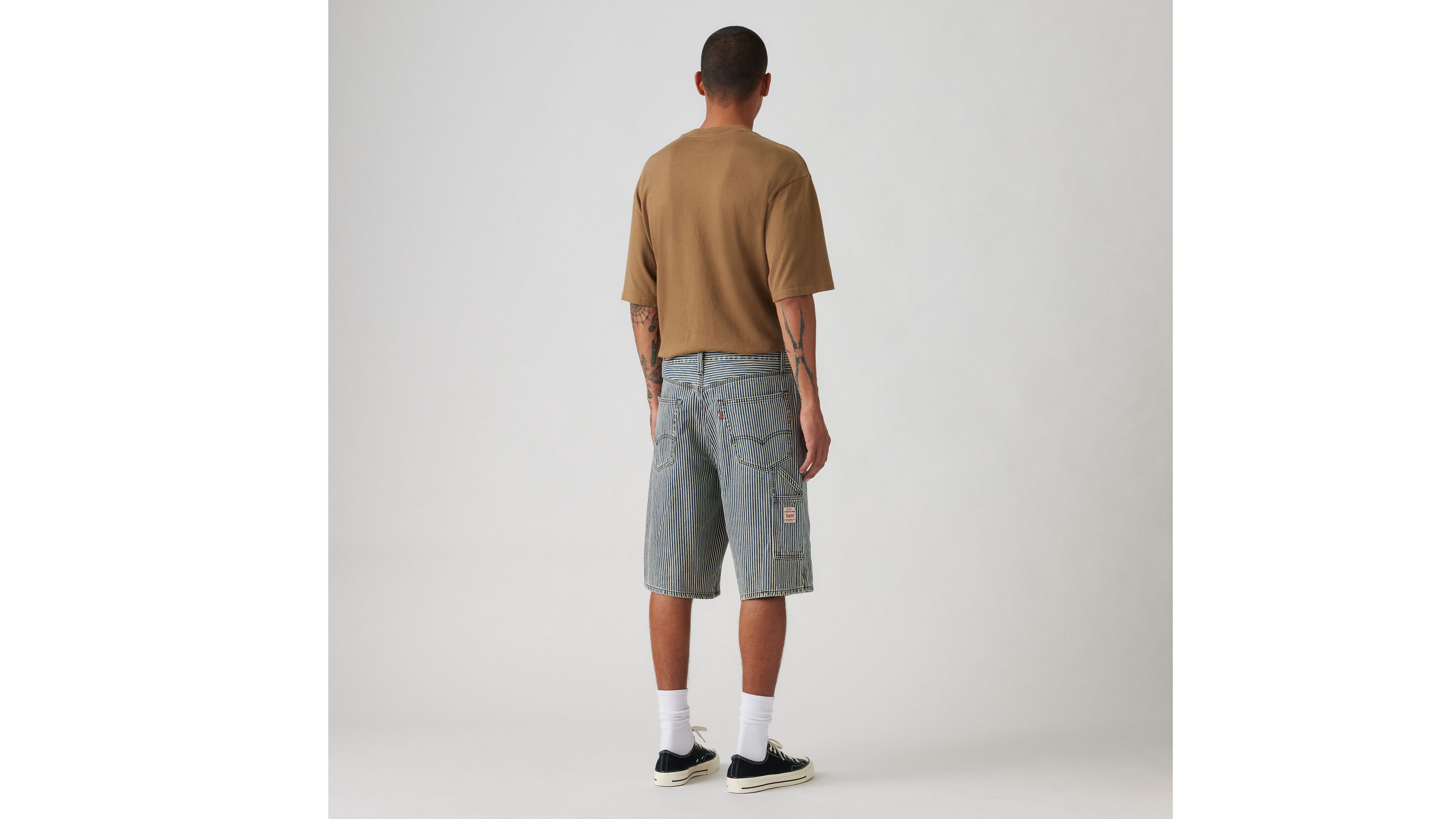 Levi's 568 Loose Carpenter Shorts In Aged Rr Stripe