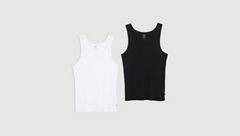Rib Tank (2-Pack) — Black and Snow Marble Heather - Multi-Color 1