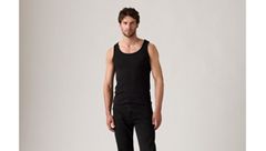 Rib Tank (2-Pack) — Black and Snow Marble Heather - Multi-Color 2