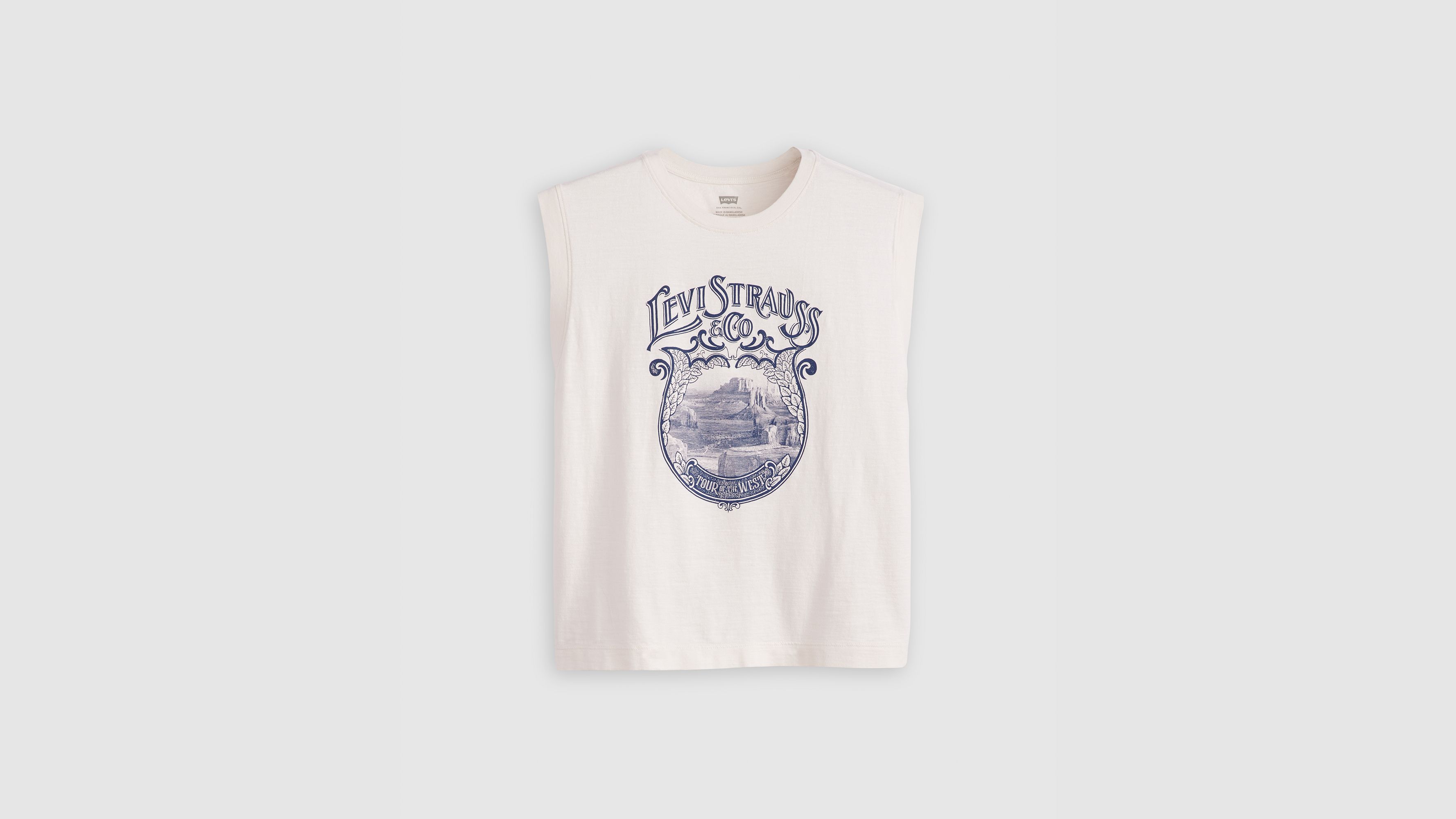Levi's Graphic Boxy Tank Top In Sugar Swizzle