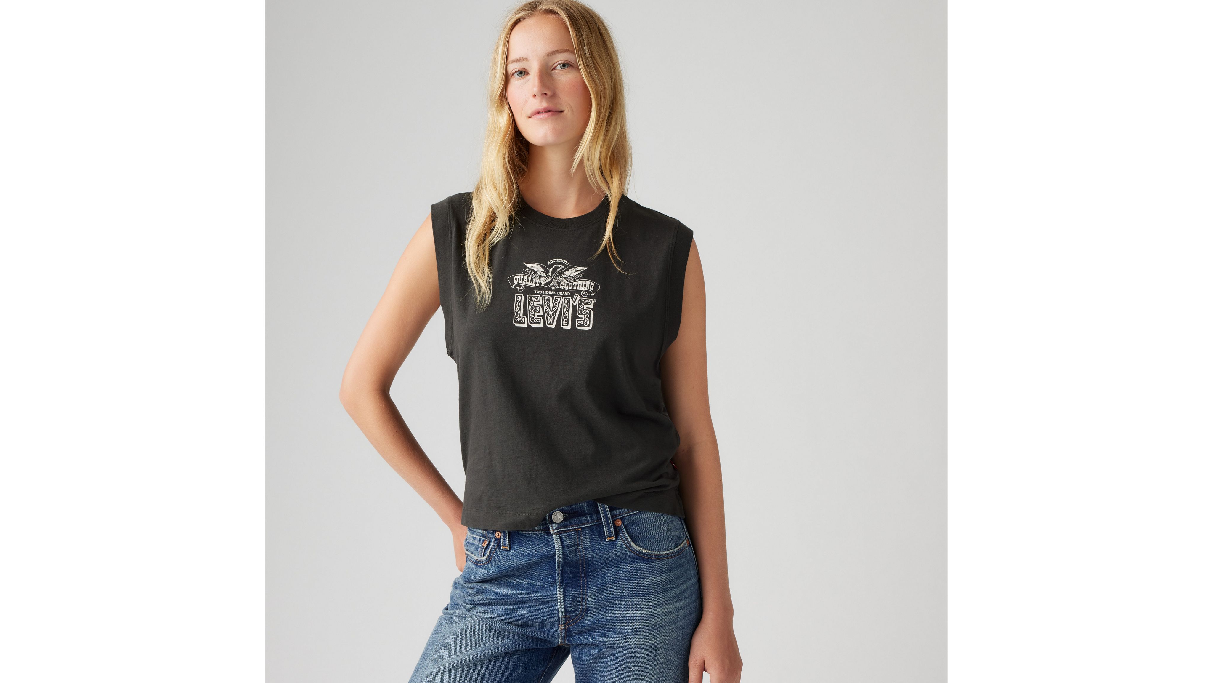 Balenciaga Loose-Fit Logo-Patch Tank Top In Black - 35% Off