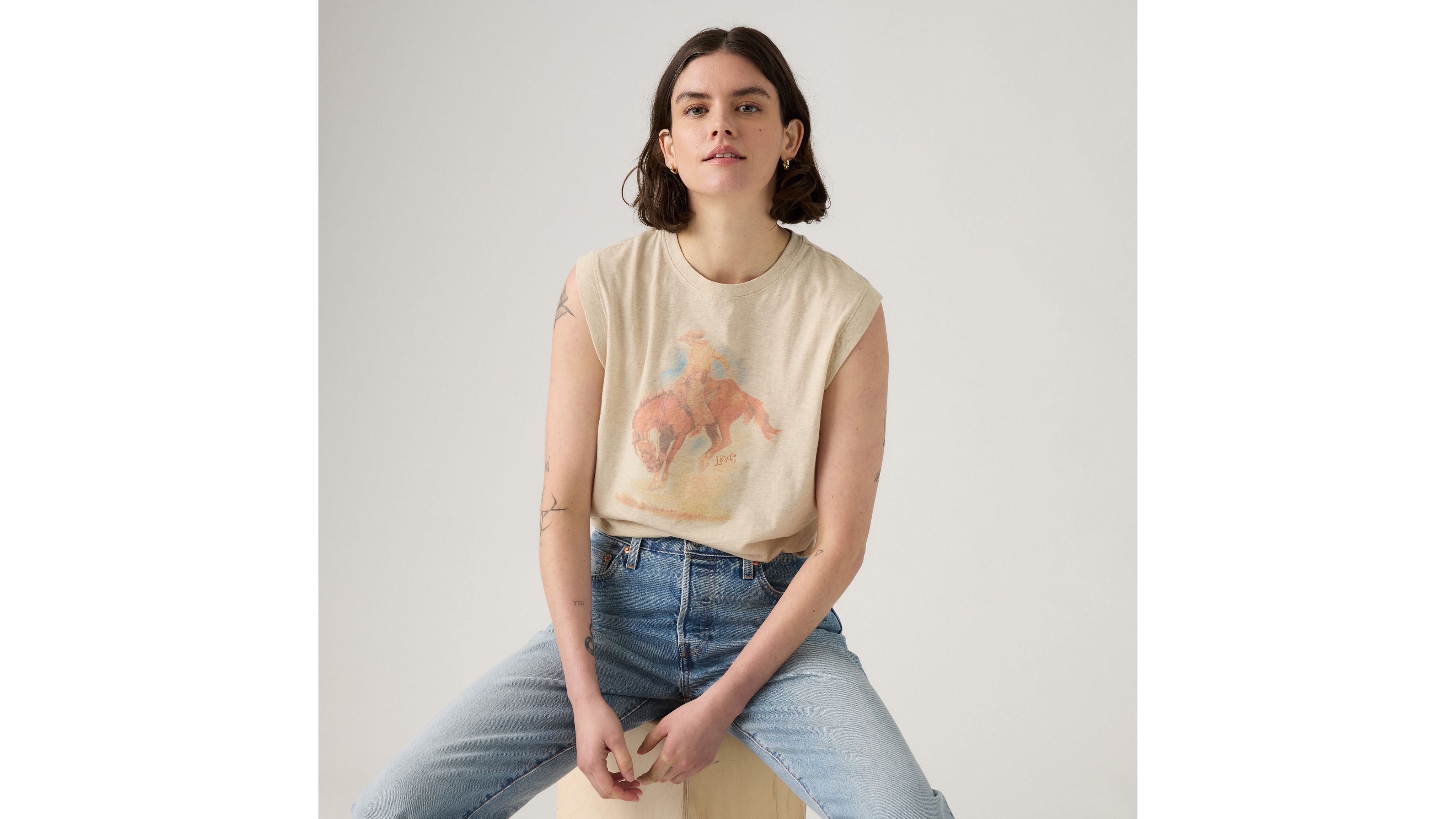 Graphic Boxy Tank Top