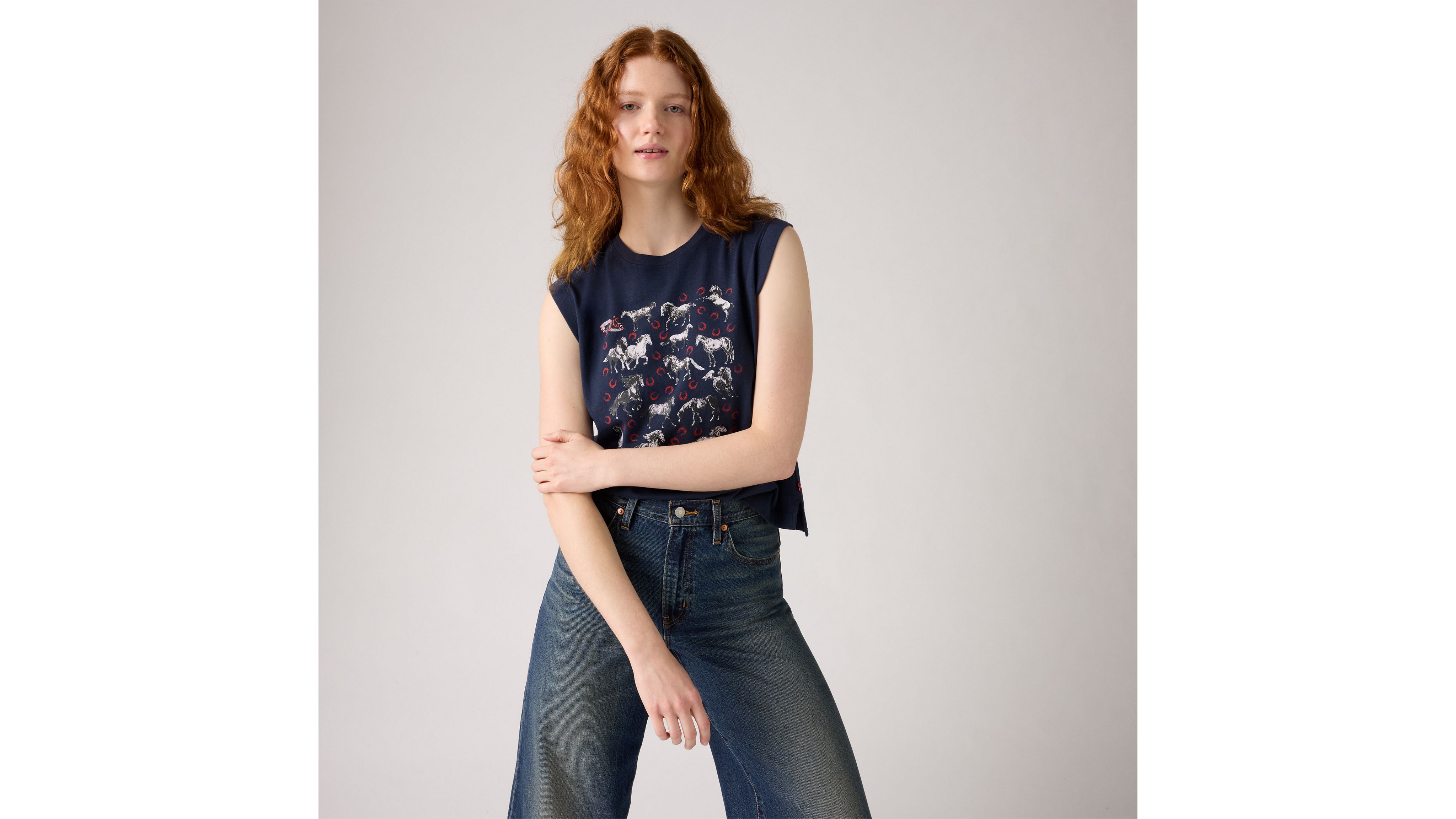 Graphic Boxy Tank Top - Blue | Levi's® US