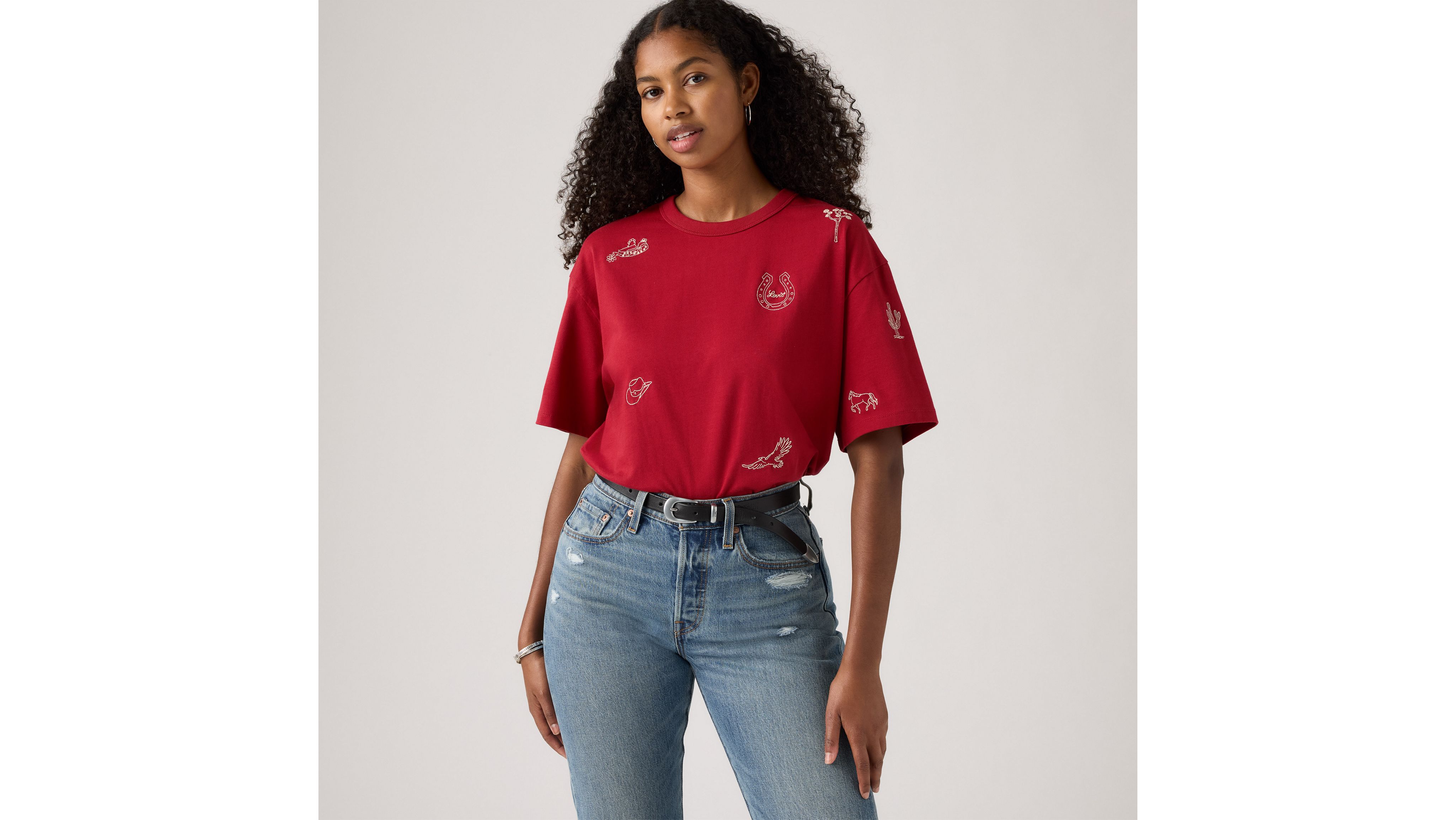 Levi's Graphic Tabor Tee T-shirt In Red