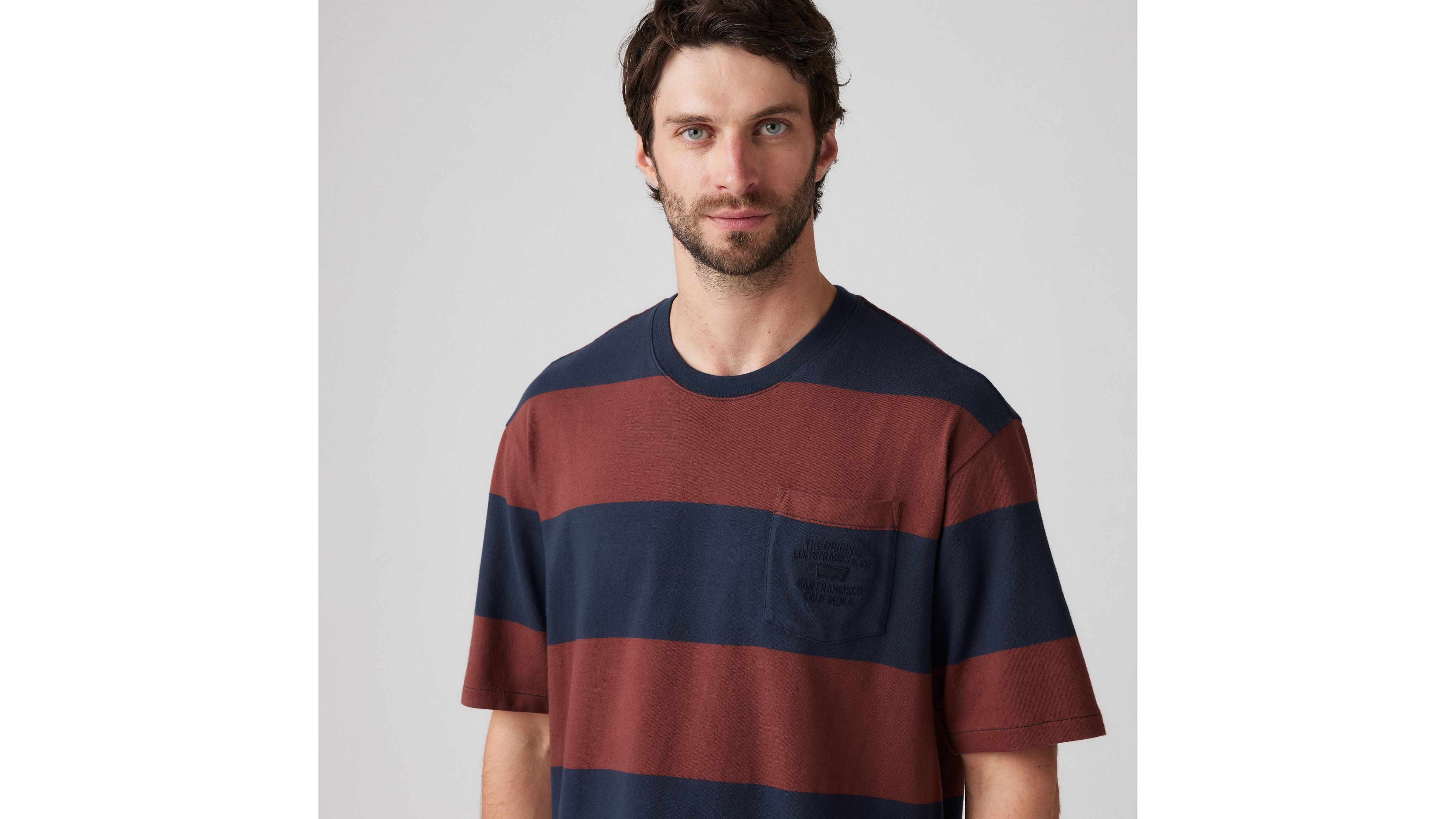Levi's Stepped Hem Half-sleeve T-shirt In Cultivar Stripe Andorra