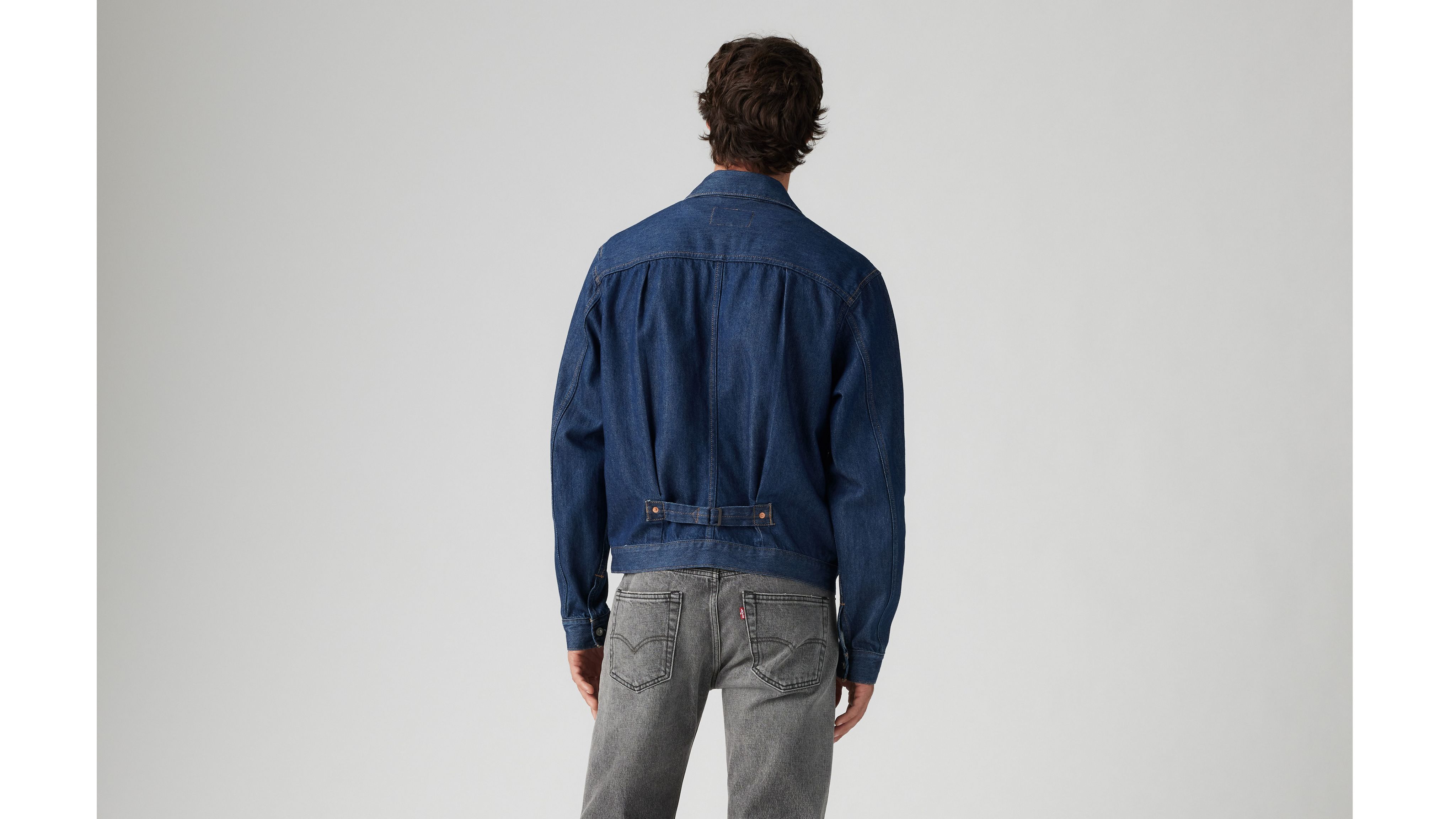 Lightweight Pleated Blouse Trucker Jacket - Medium Wash Lightweight Pleated Blouse Trucker Jacket - Medium Wash
