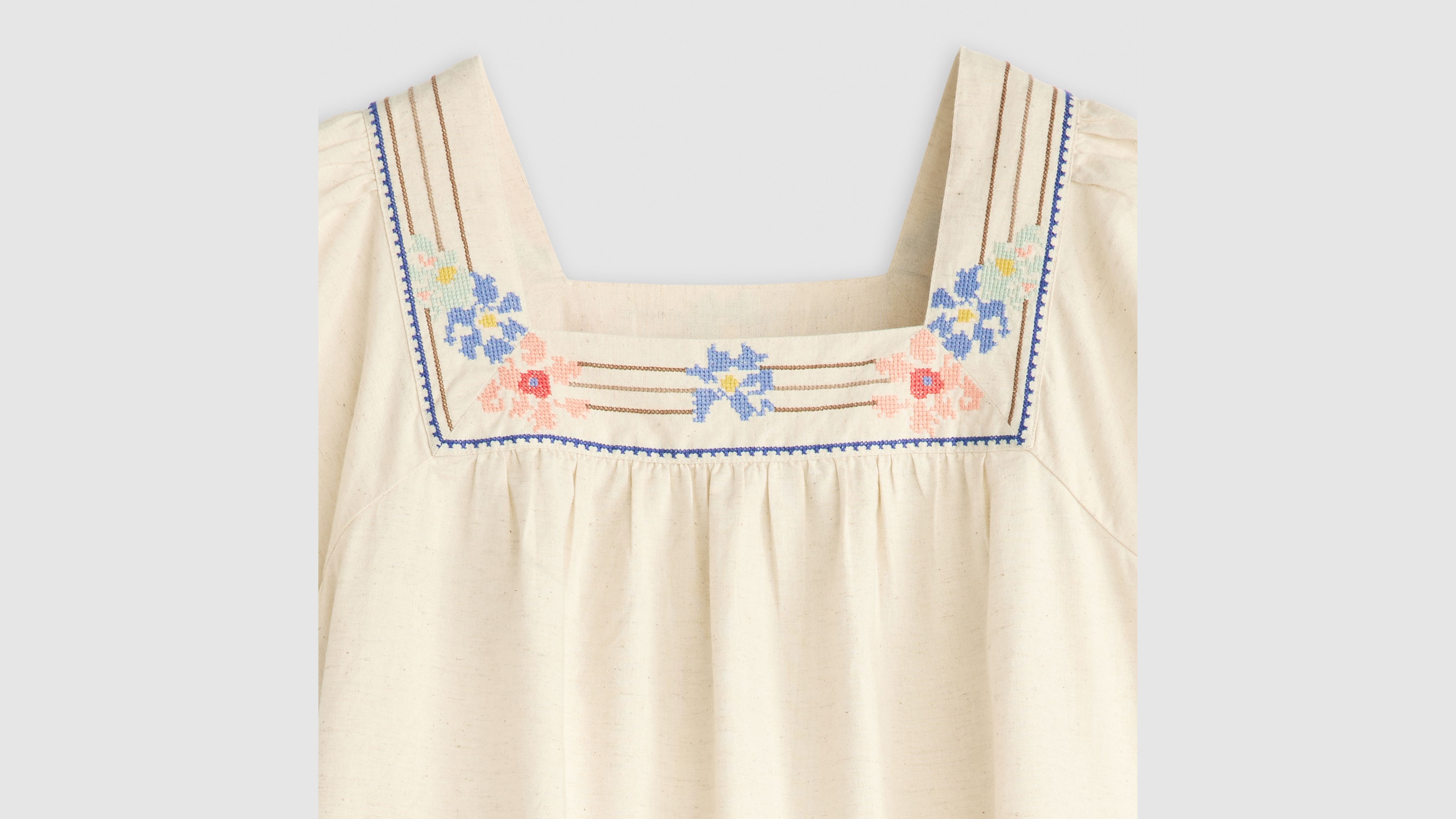 Ambre Cotton Linen Babydoll Blouse 6