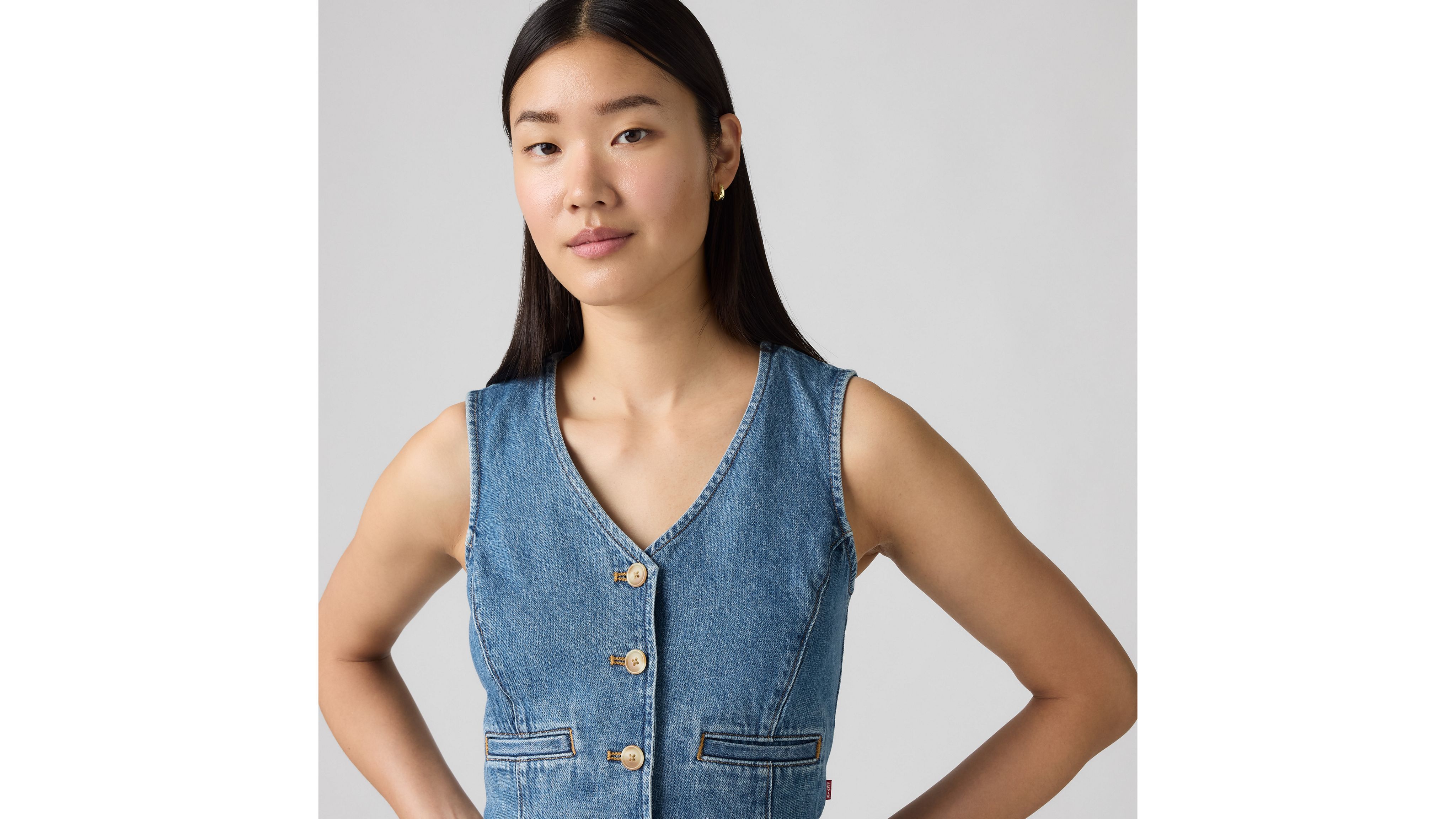 Levi's Amore Denim Vest In Cause And Effect