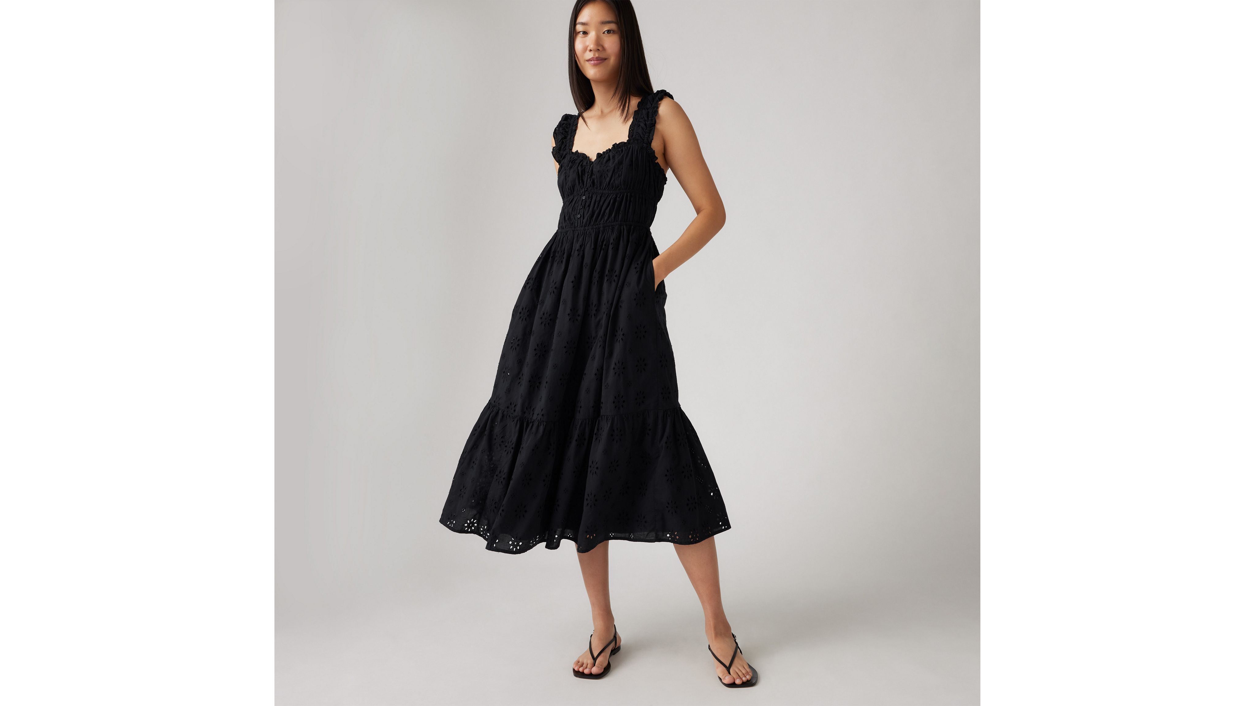Amaya Tiered Maxi Dress - Black | Levi's® FI