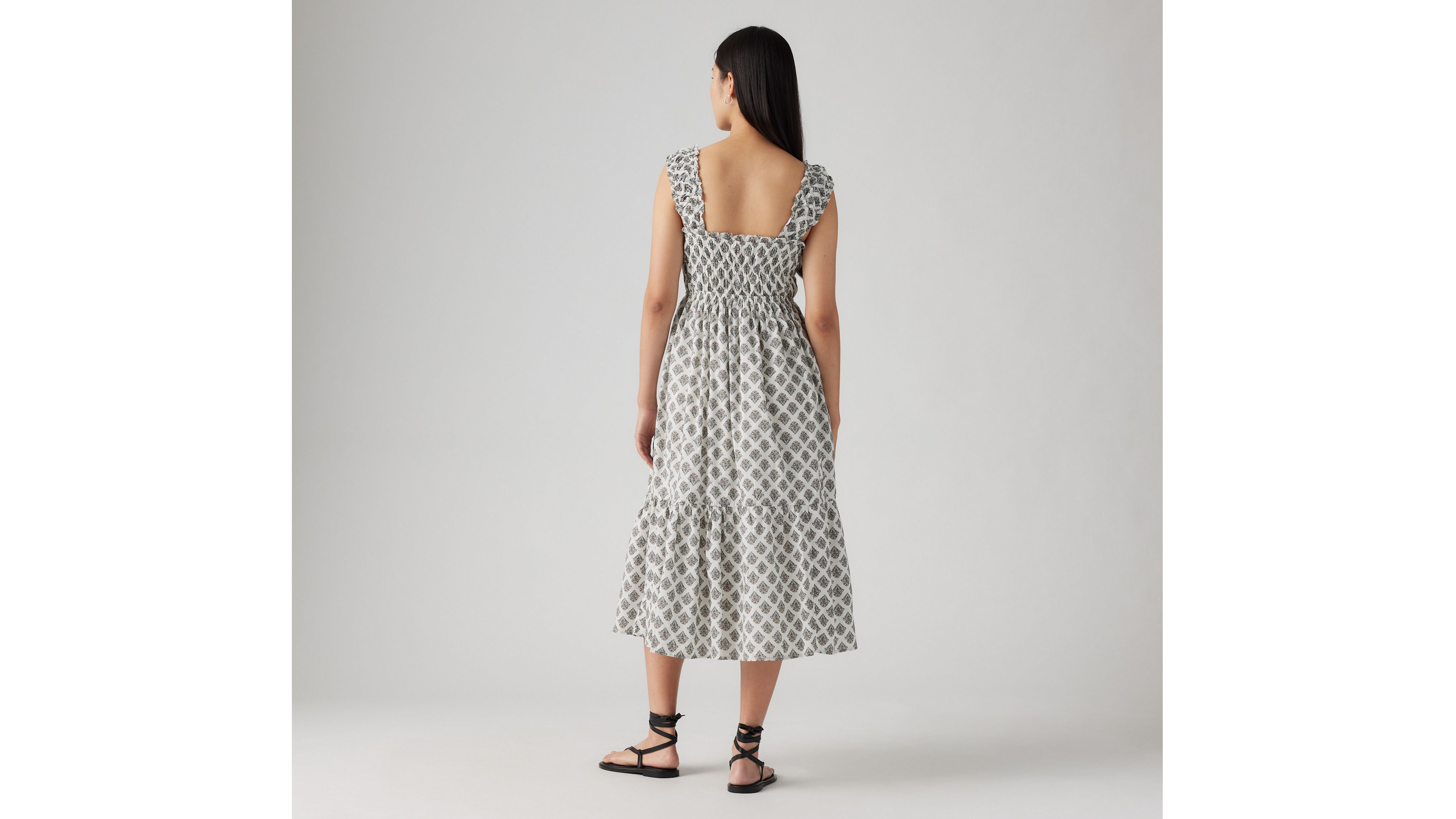 Levi's Amaya Tiered Maxi Dress In Lottie Floral Egret