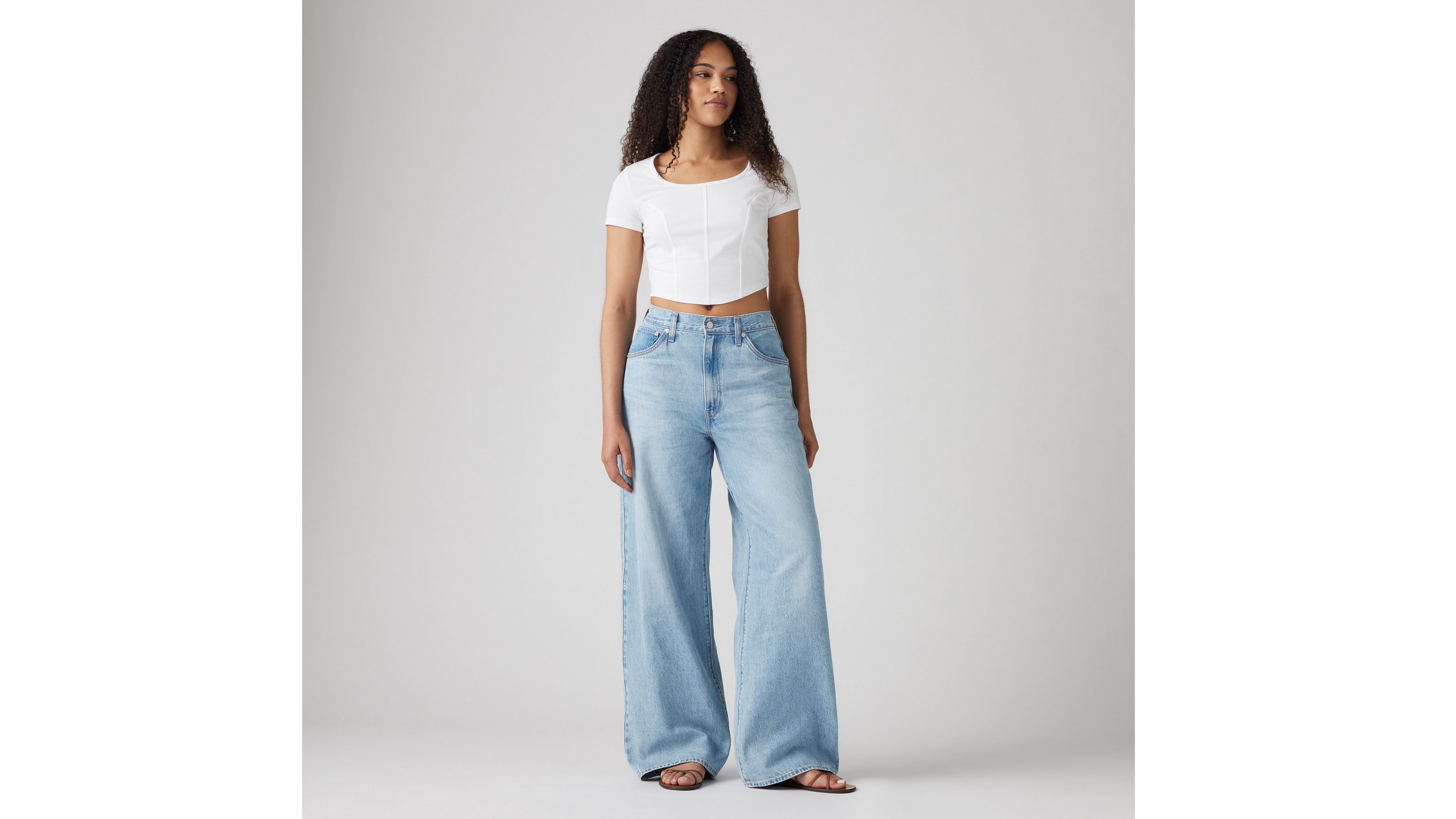 Levi's Ribcage Bells High Rise Flare Jeans In Invested Indigo