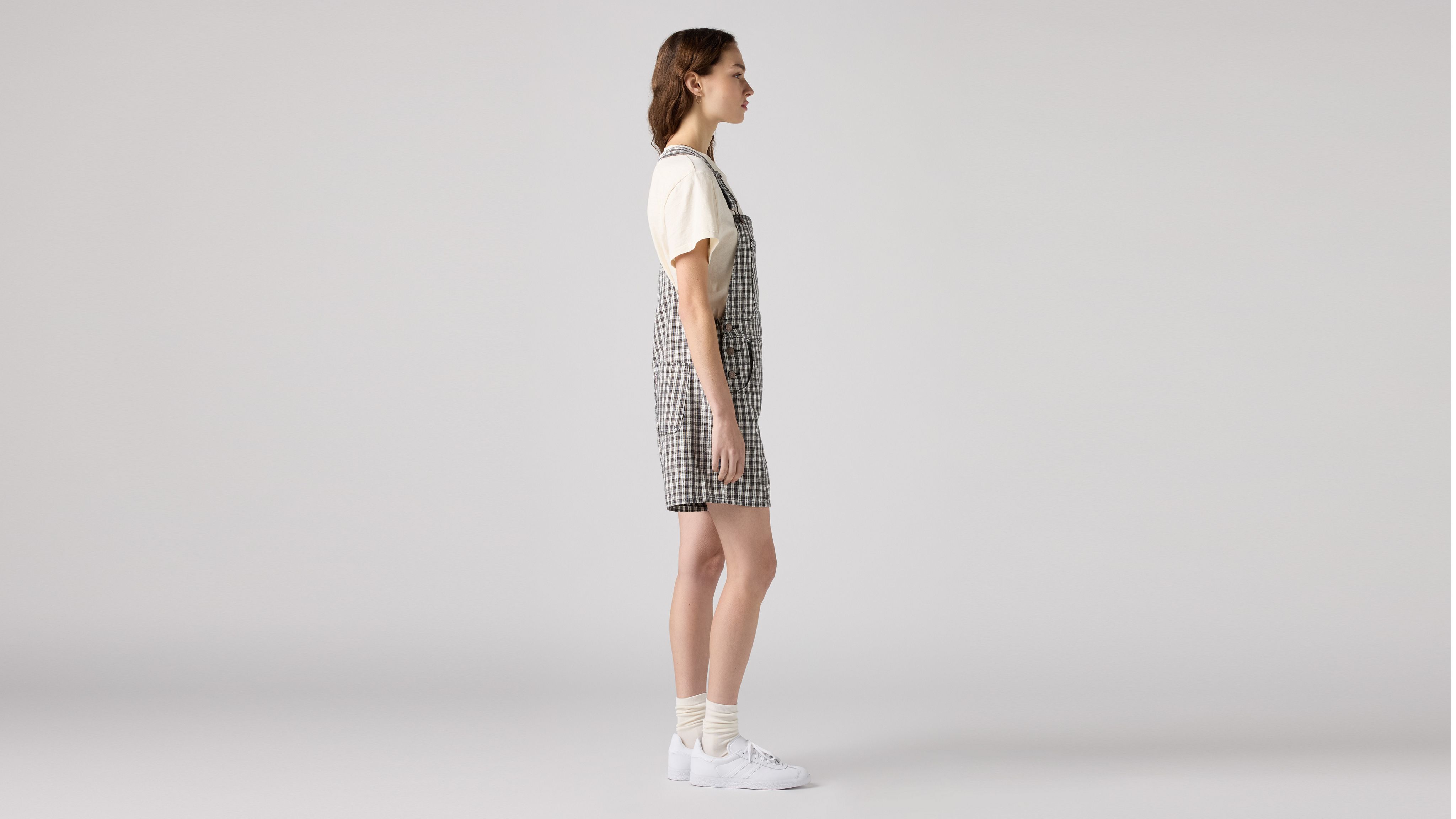 Shop Levi's Utility Shortalls In Milo Plaid Short