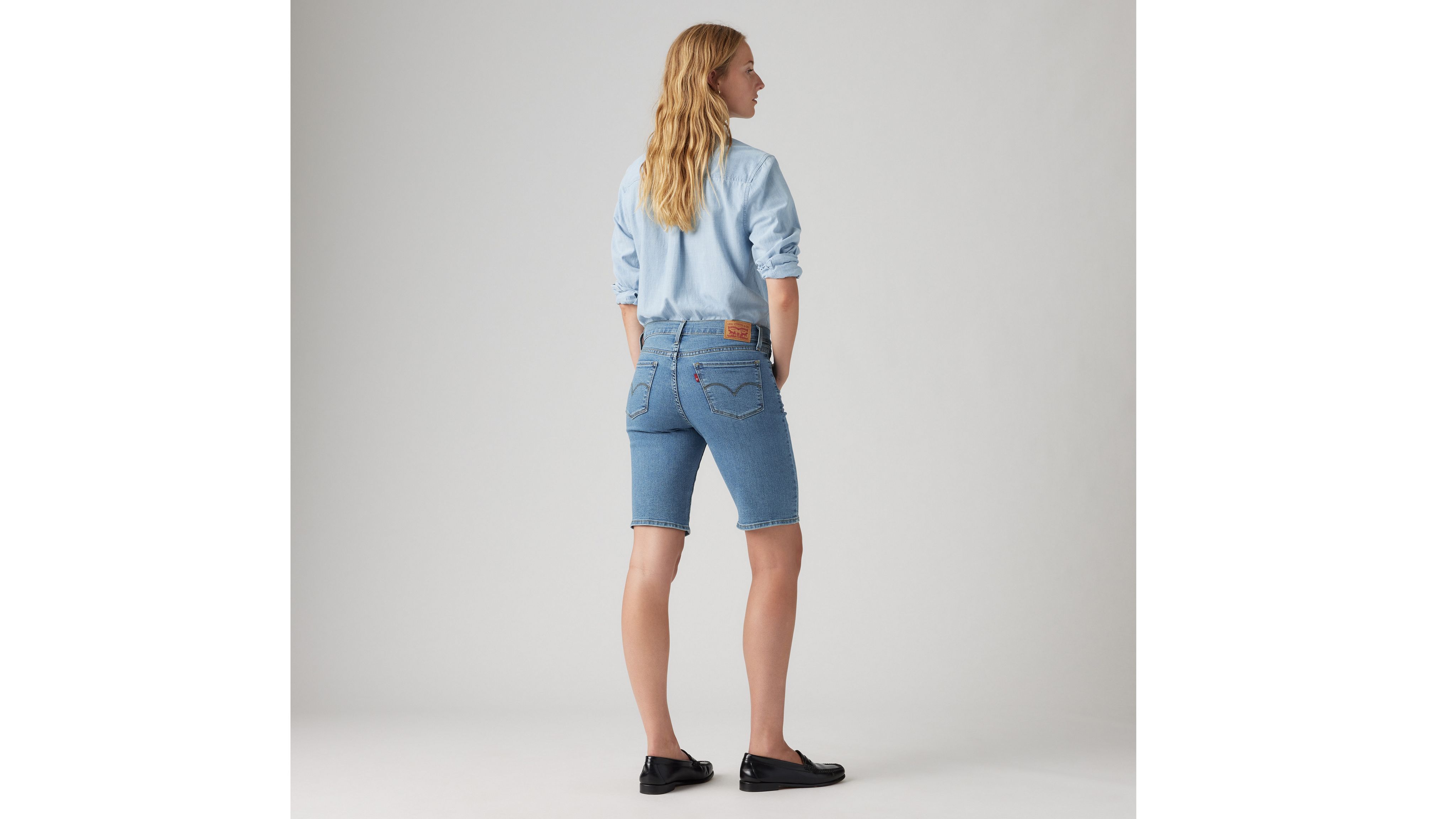 Shop Levi's Shaping Bermuda Shorts In Camp Denim Short